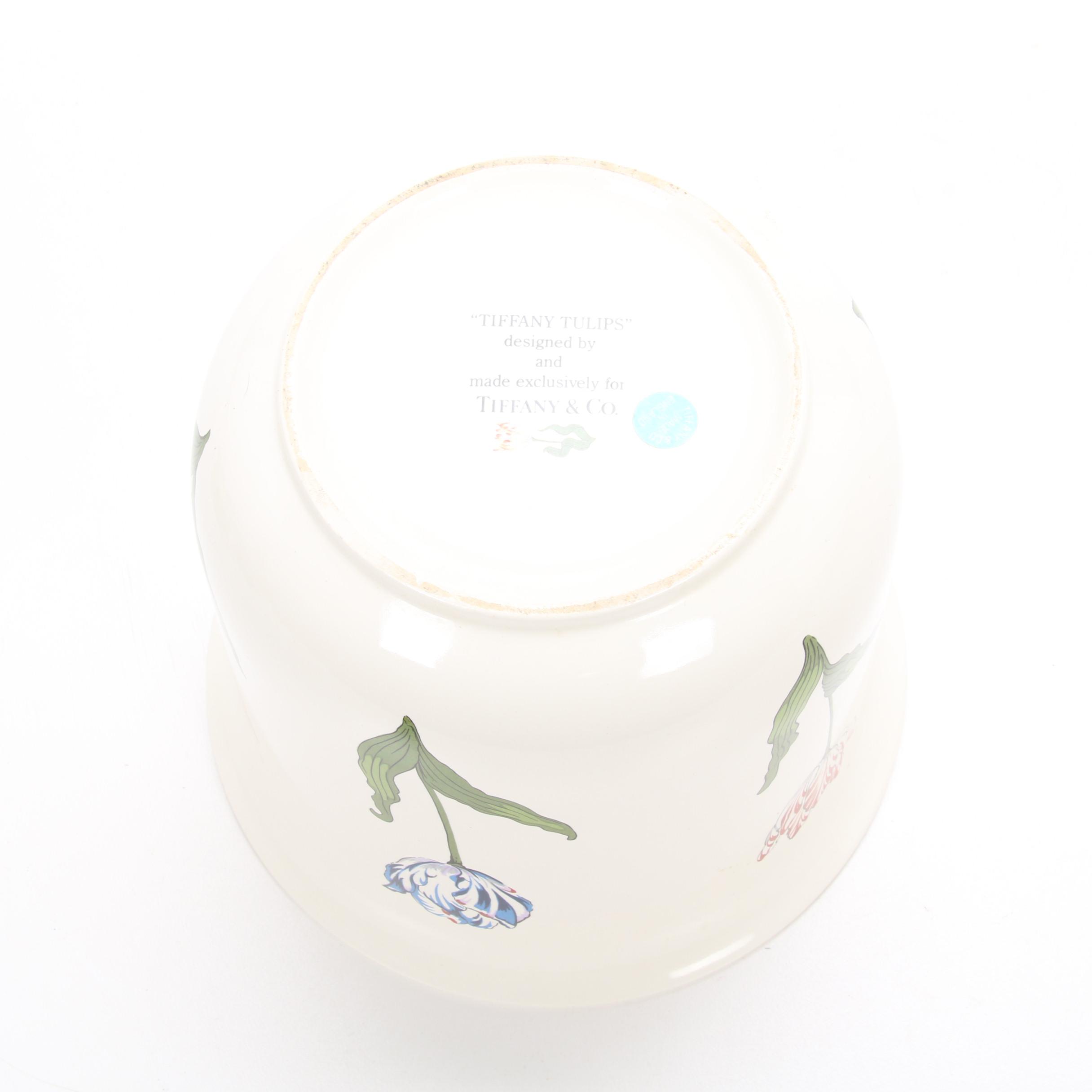 Tiffany & Co. "Tiffany Tulips" Planter and Rabbit on Cabbage Lidded Dish