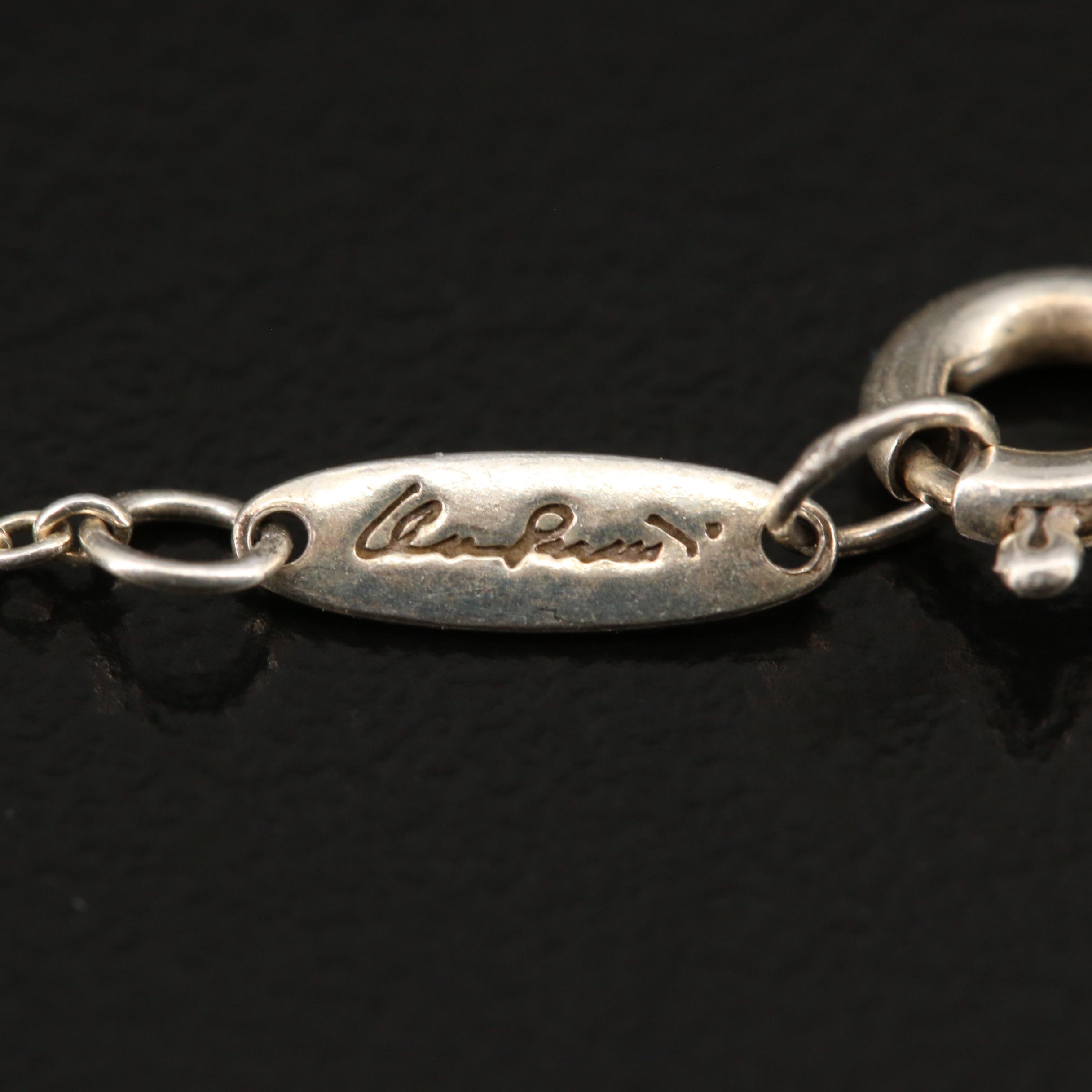 Elsa Peretti for Tiffany & Co. Sterling Silver Monogram "J" Necklace