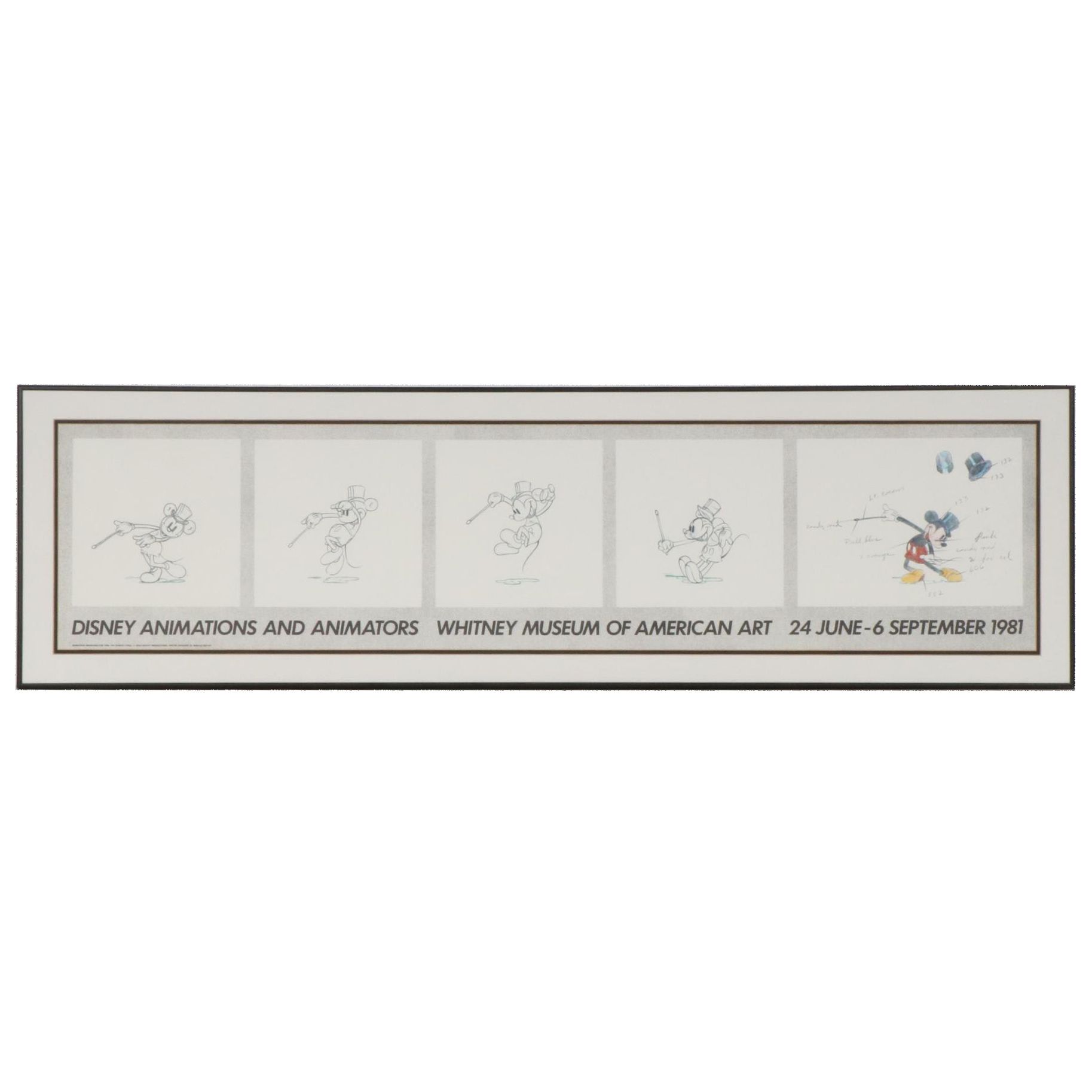 Offset Lithograph Exhibition Poster for "Disney Animations and Animators"