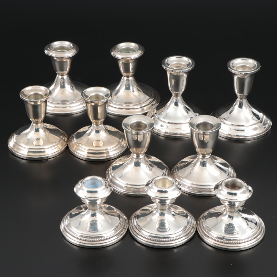 Gorham "Puritan," Towle and Other Sterling Silver Candle Holders