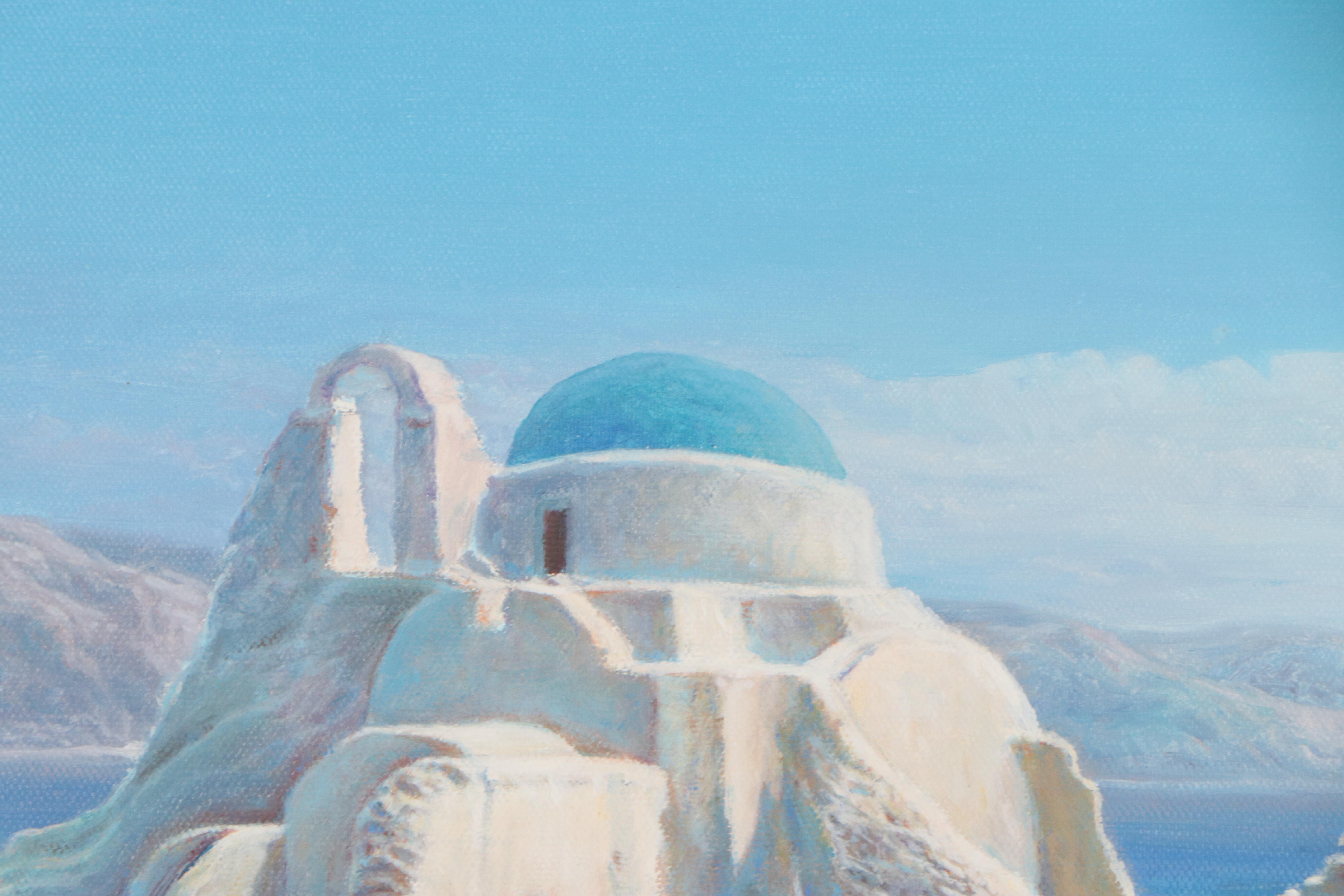 Richard Sedlack Oil Painting of Mykonos Seascape, 2000