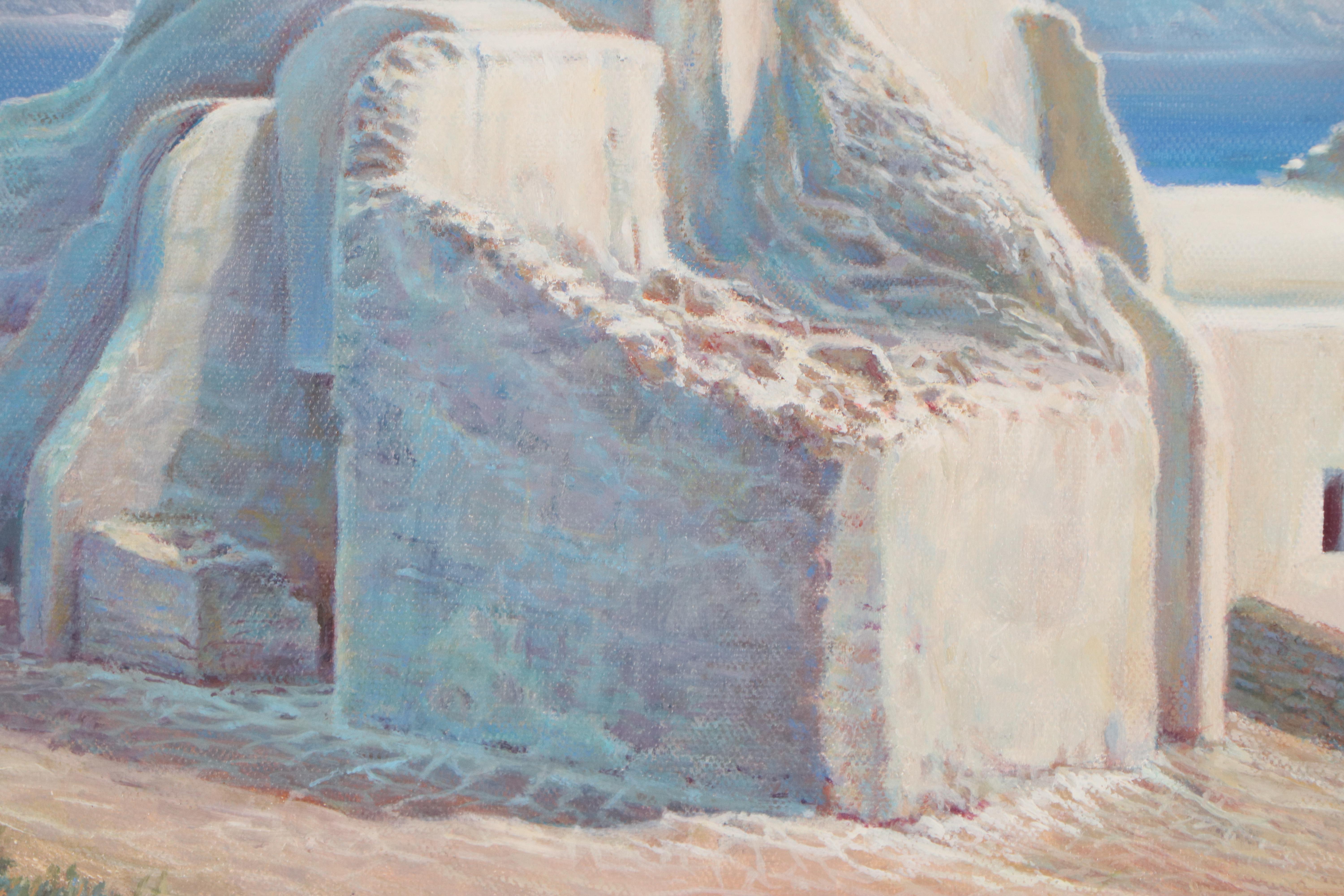 Richard Sedlack Oil Painting of Mykonos Seascape, 2000