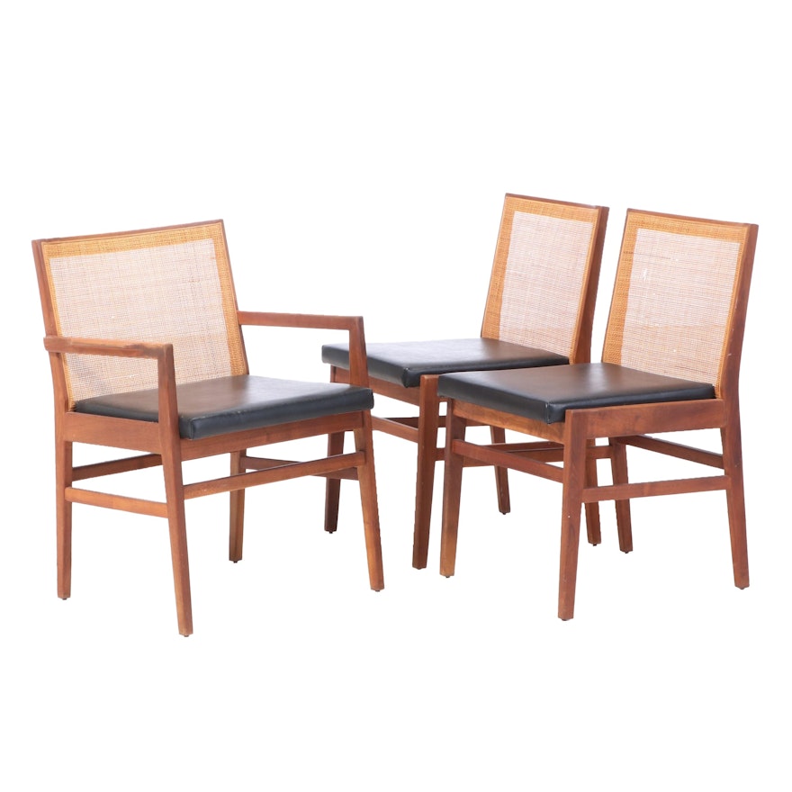 Three Hibriten Chair Co. Mid Century Modern Walnut Dining Chairs, circa 1960