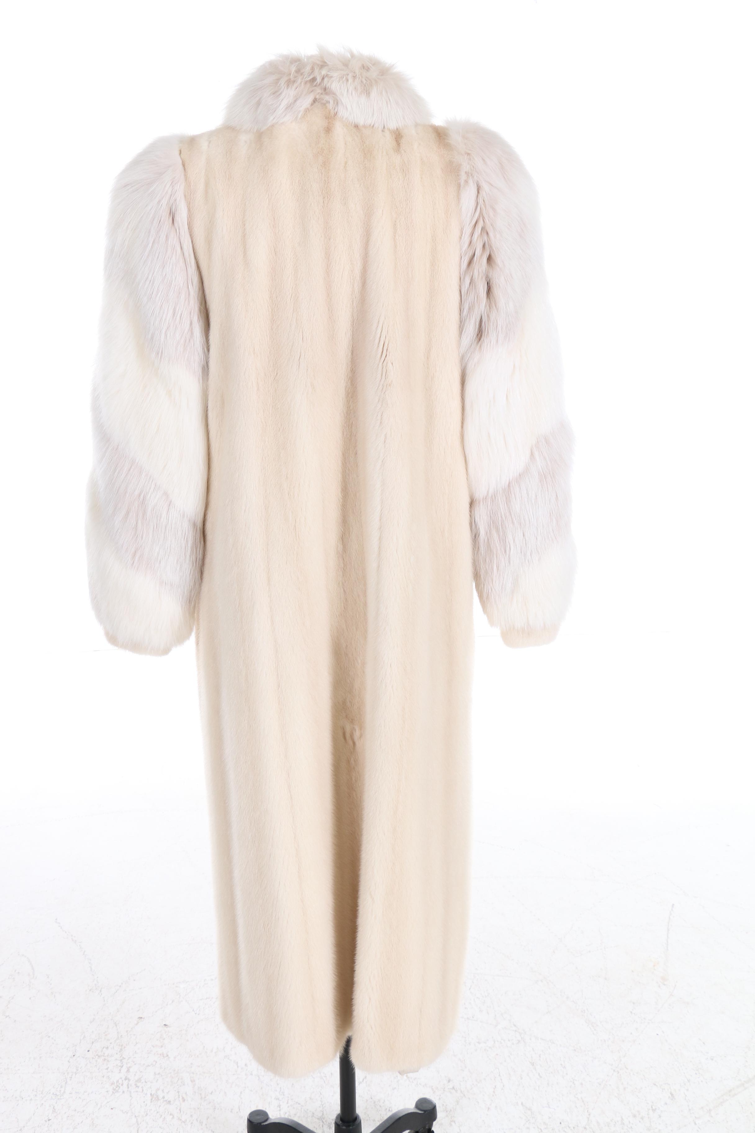 Blonde Mink and Fox Fur Full-Length Coat from The Evans Collection