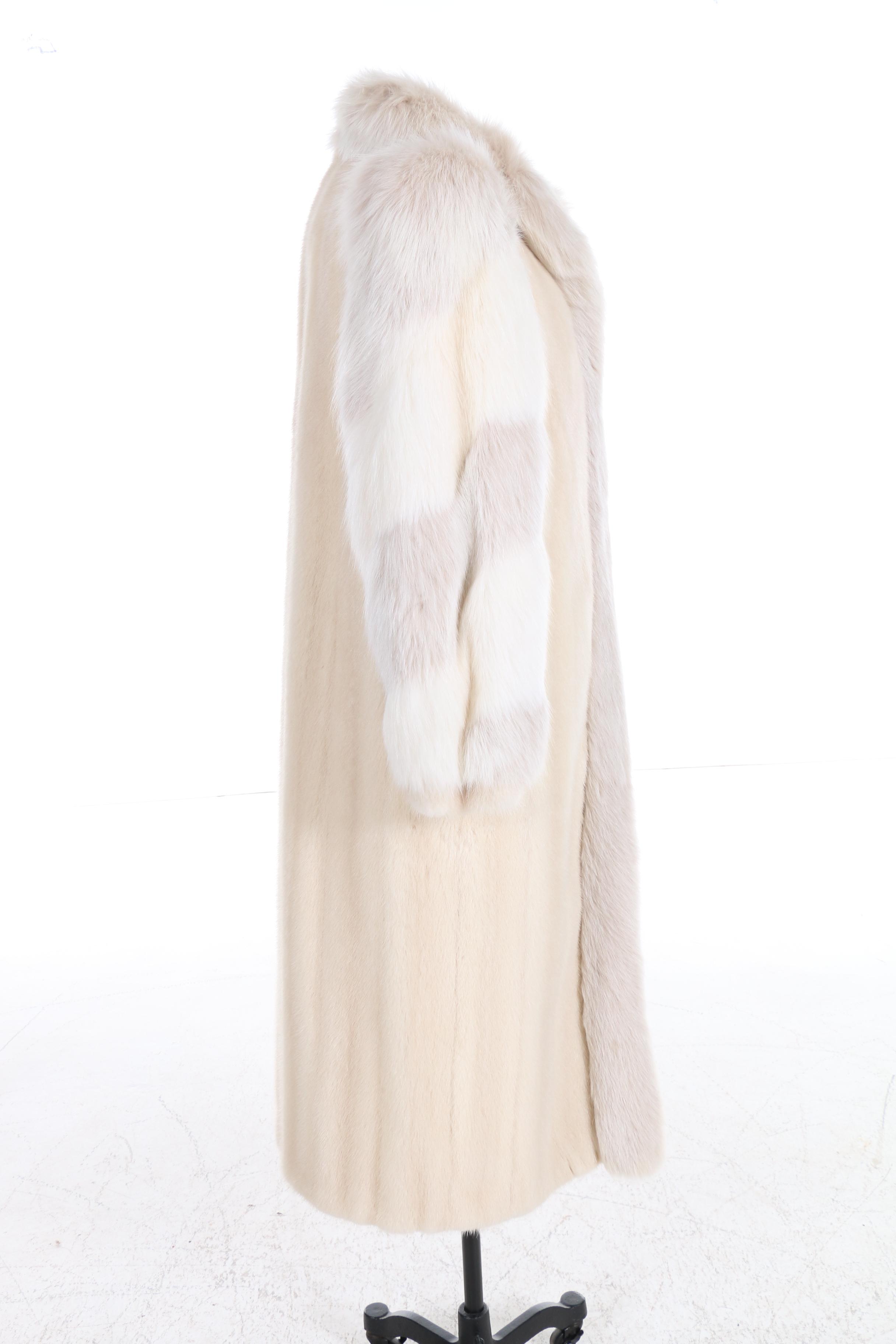 Blonde Mink and Fox Fur Full-Length Coat from The Evans Collection