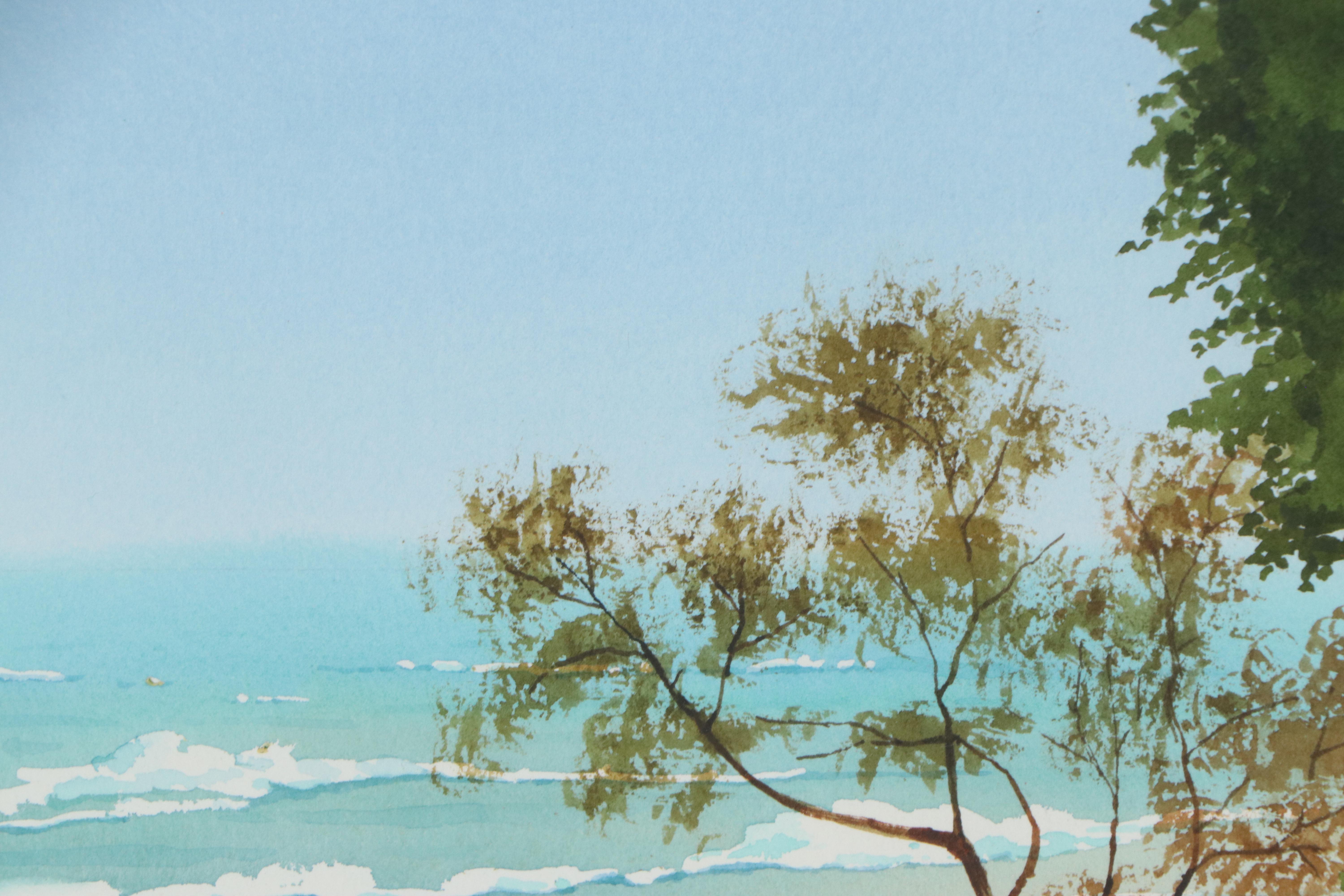 Jack Brouwer Watercolor Painting "Dune Birches," Late 20th Century