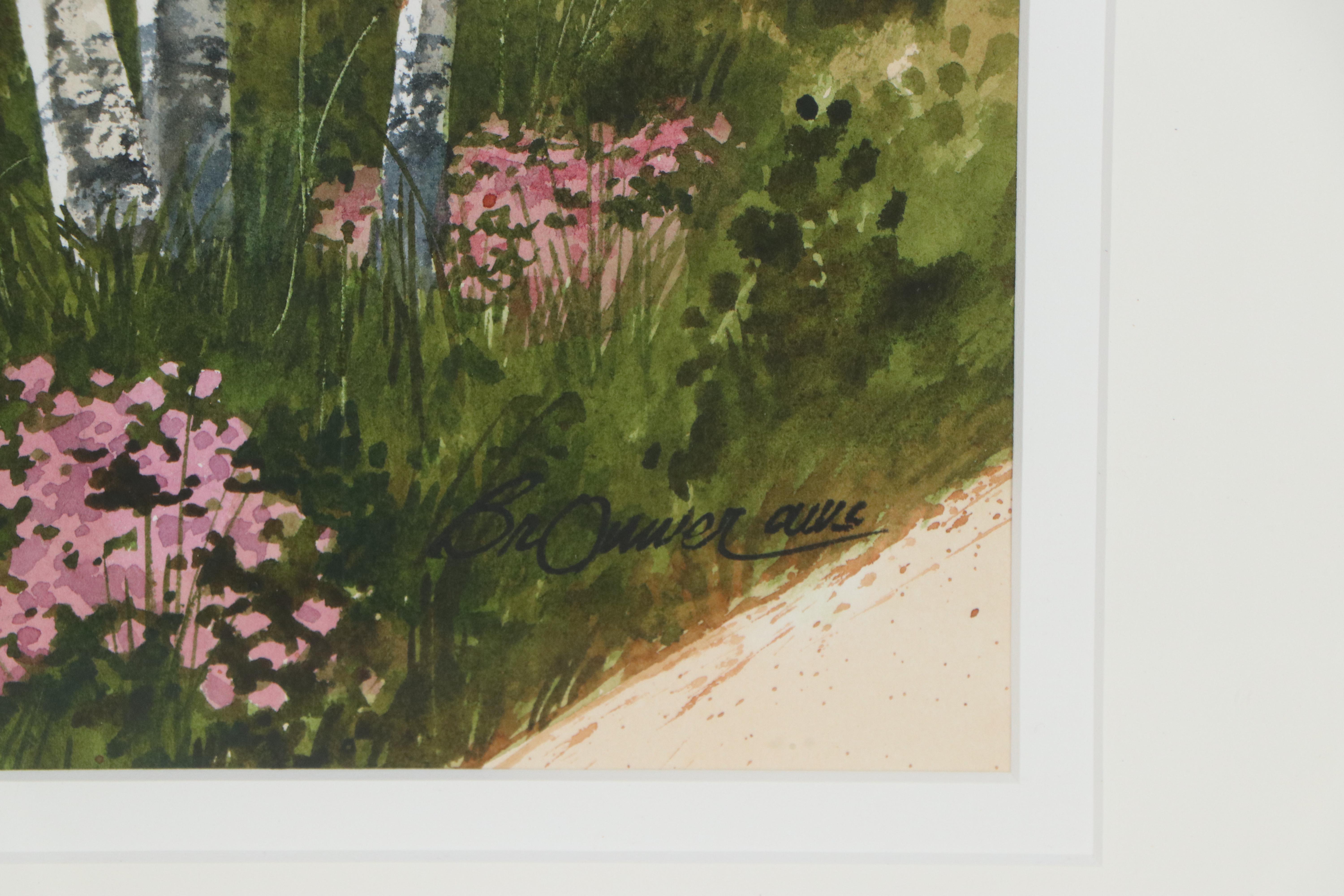 Jack Brouwer Watercolor Painting "Dune Birches," Late 20th Century