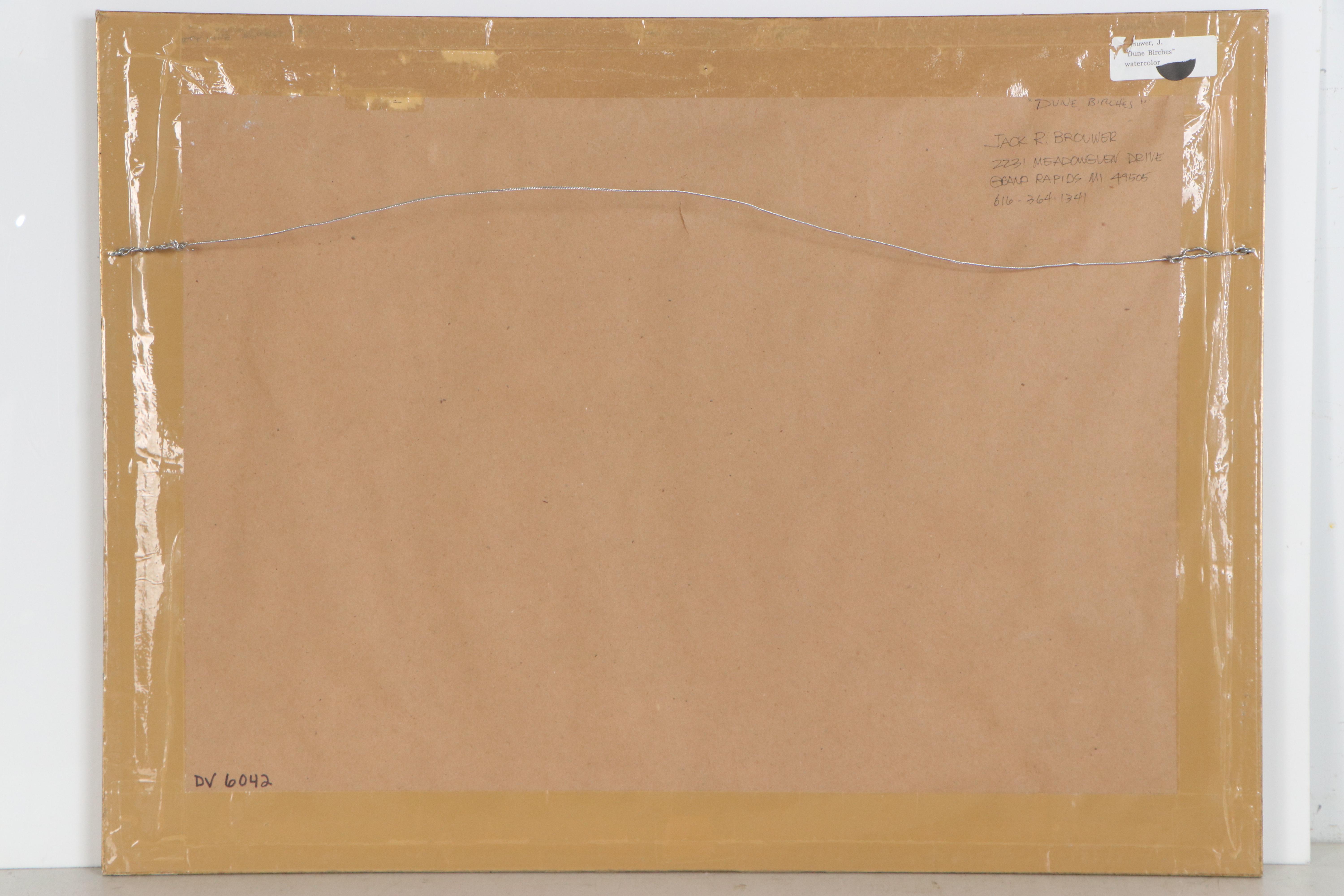 Jack Brouwer Watercolor Painting "Dune Birches," Late 20th Century