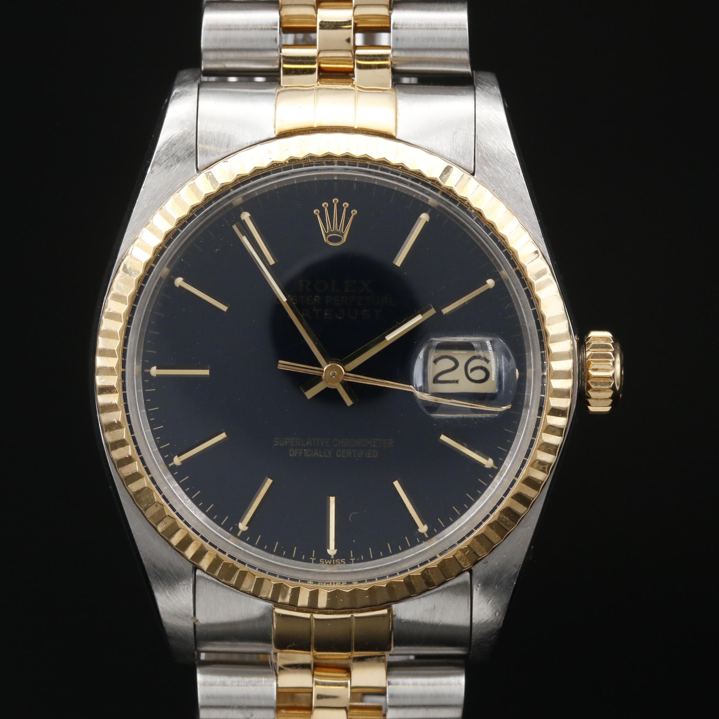1985 Rolex Datejust 18K and Stainless Steel Automatic Watch