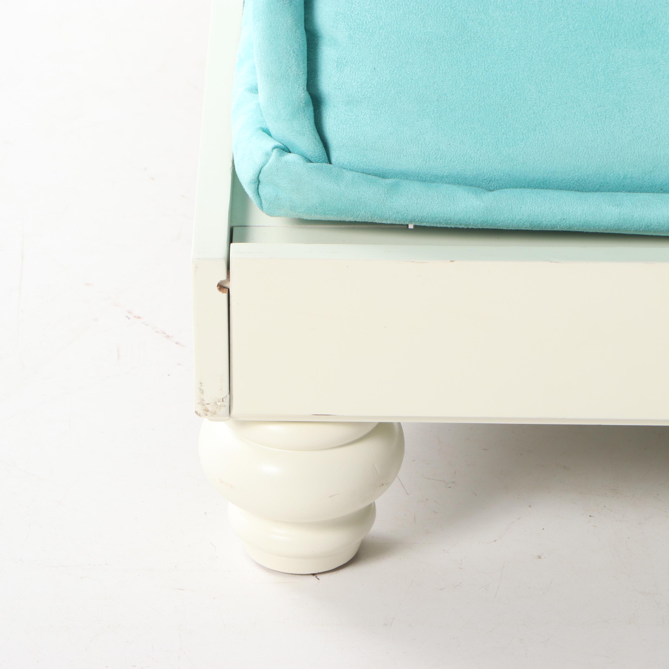 Pottery Barn Teen Teal Button Tufted Corner Chair