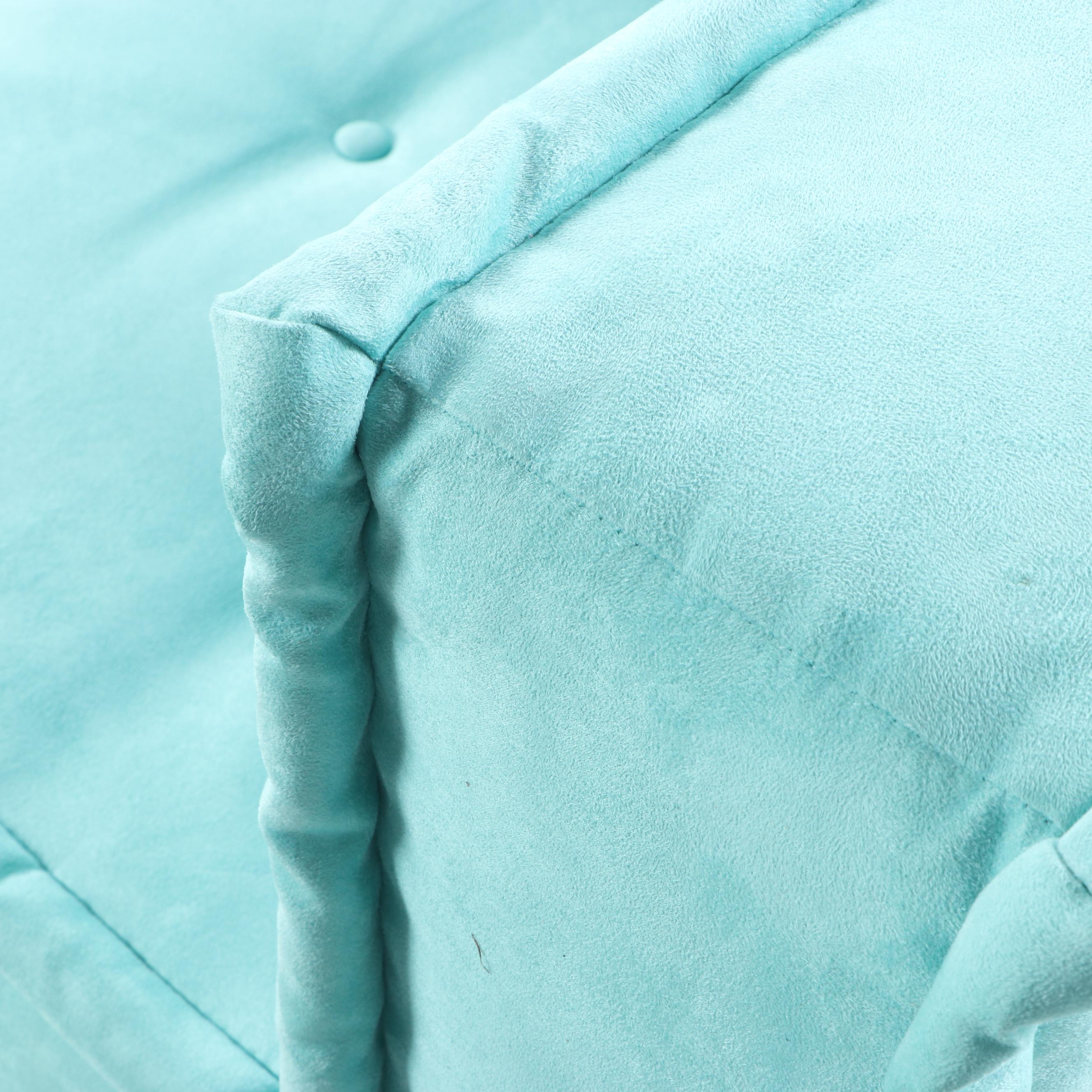 Pottery Barn Teen Teal Button Tufted Corner Chair