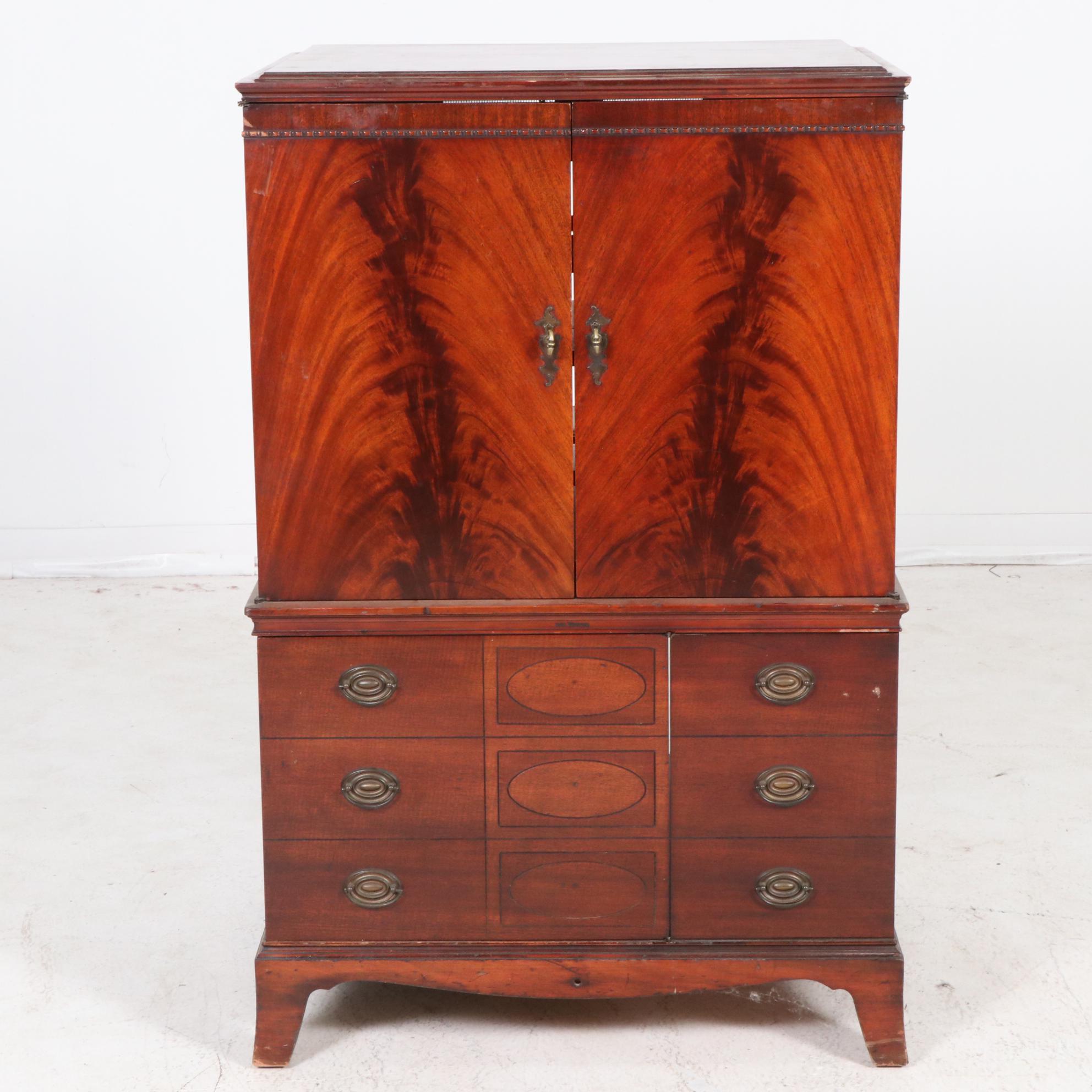 RCA Victor Hepplewhite Style Television Cabinet, Mid-20th Century