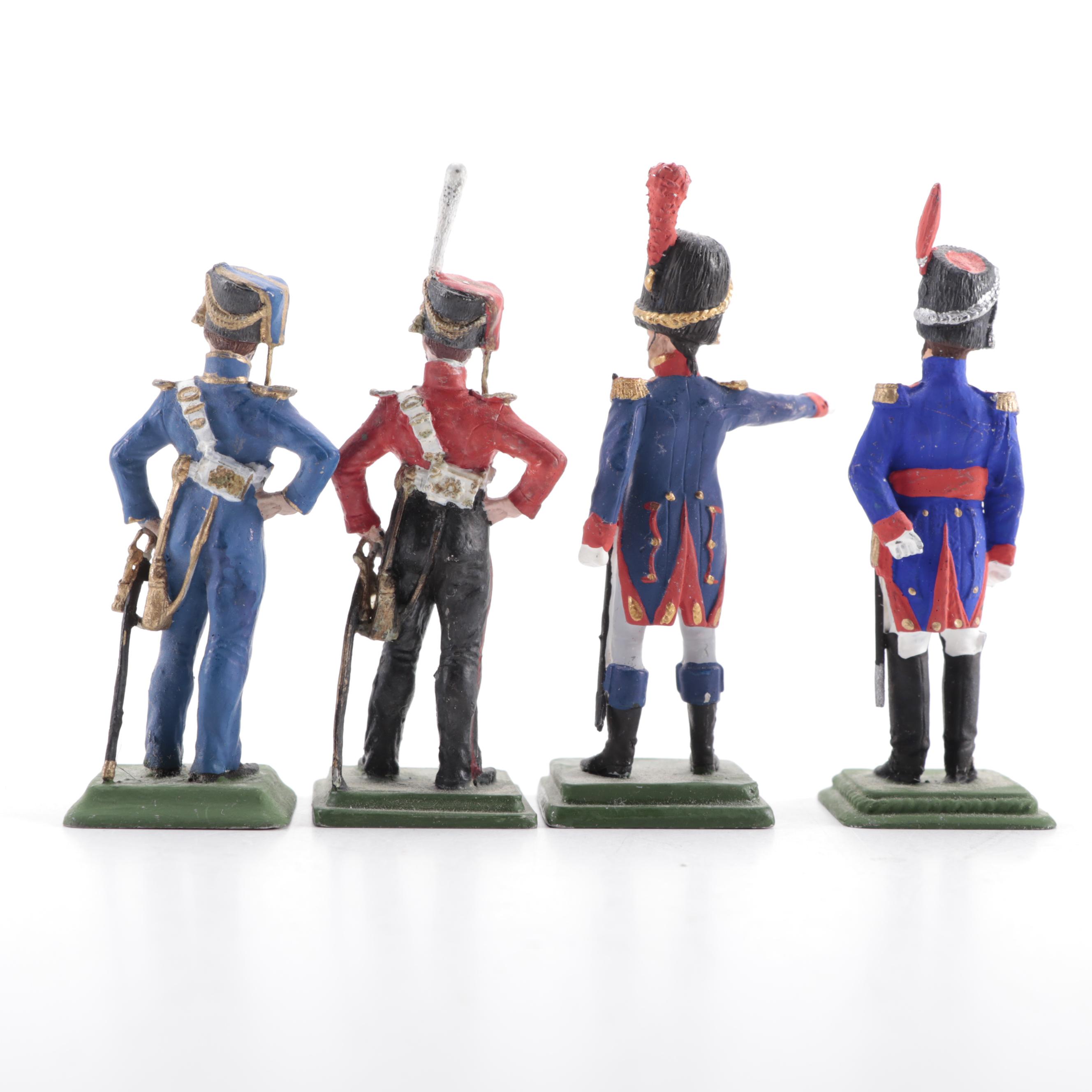 French Revolution Inspired Hand-Painted Toy Metal Soldiers, Late 20th Century