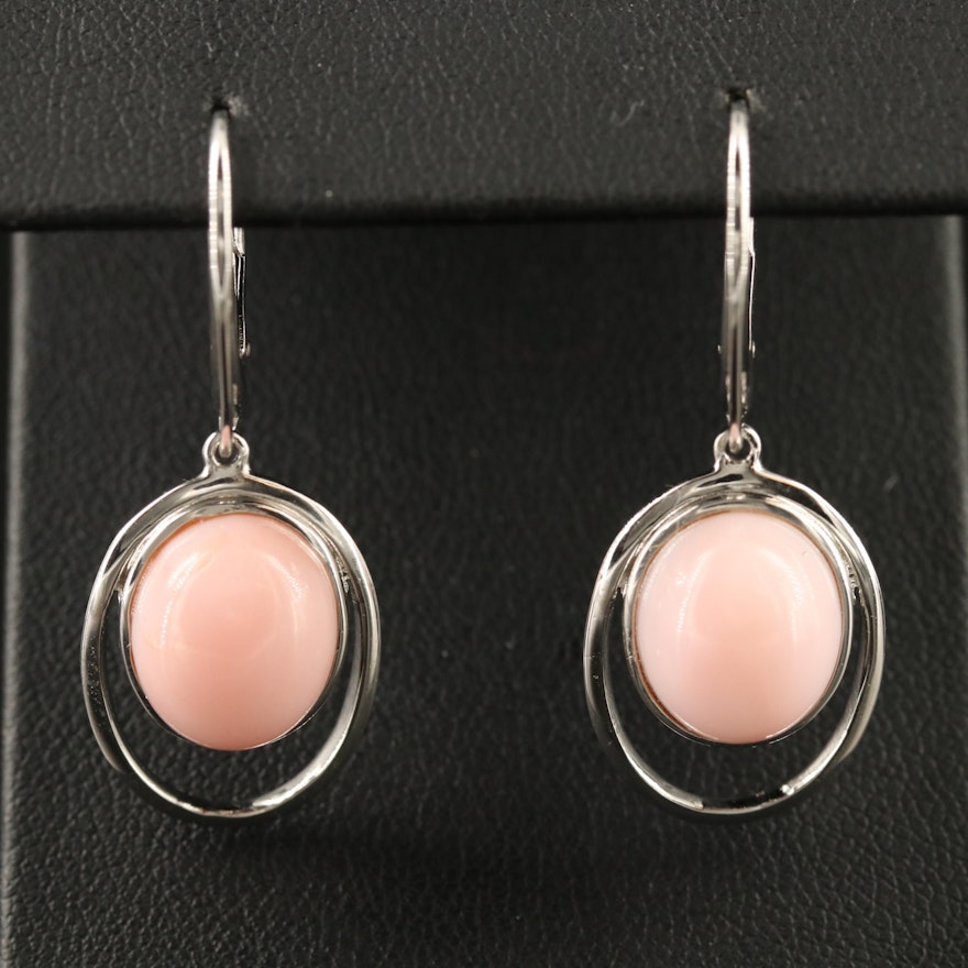 Sterling Silver Common Opal Dangle Earrings