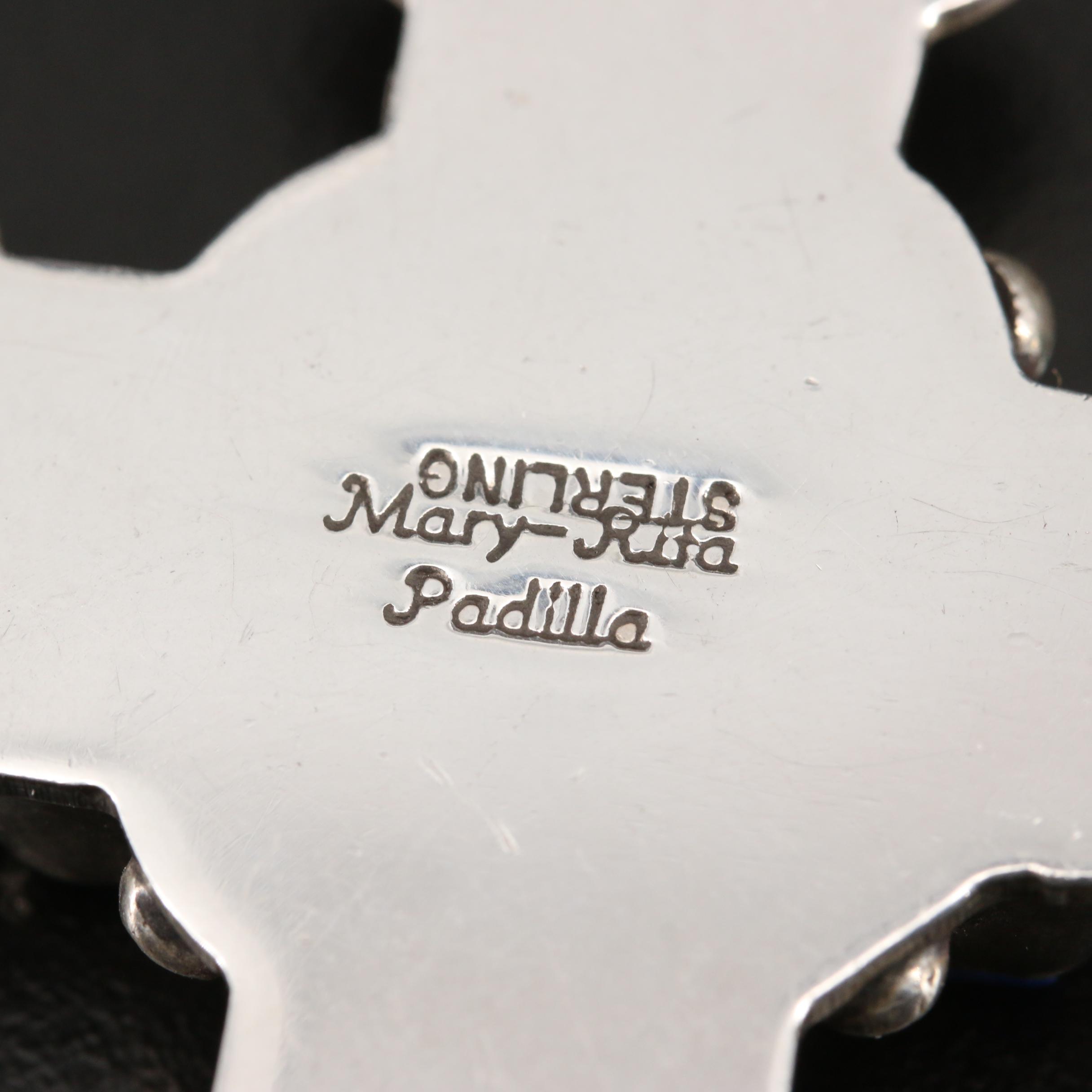 Mary Rita Padilla Sterling Lapis Lazuli Cross Necklace