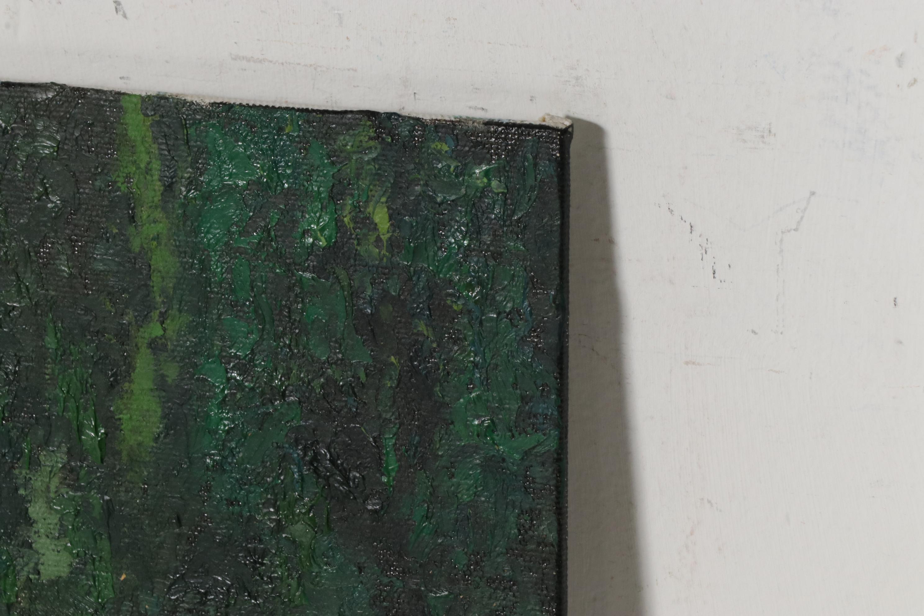 Marcus Brewer Oil Painting of Embracing Couple in Park