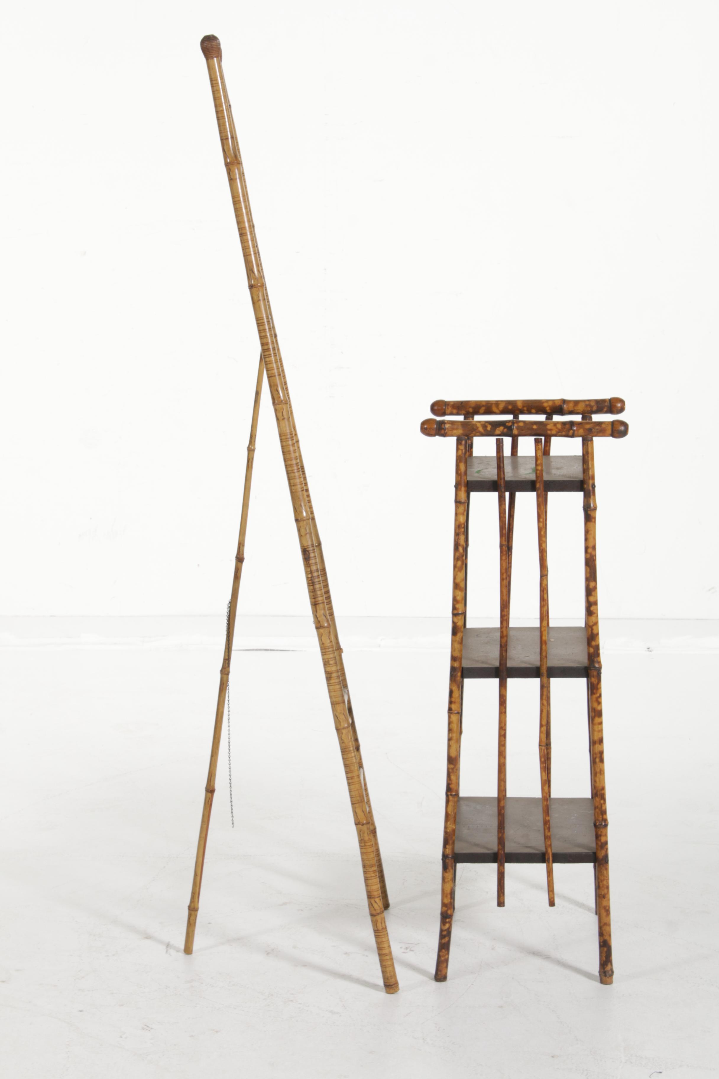 Aesthetic Movement Bamboo Display Easel and Plant Stand