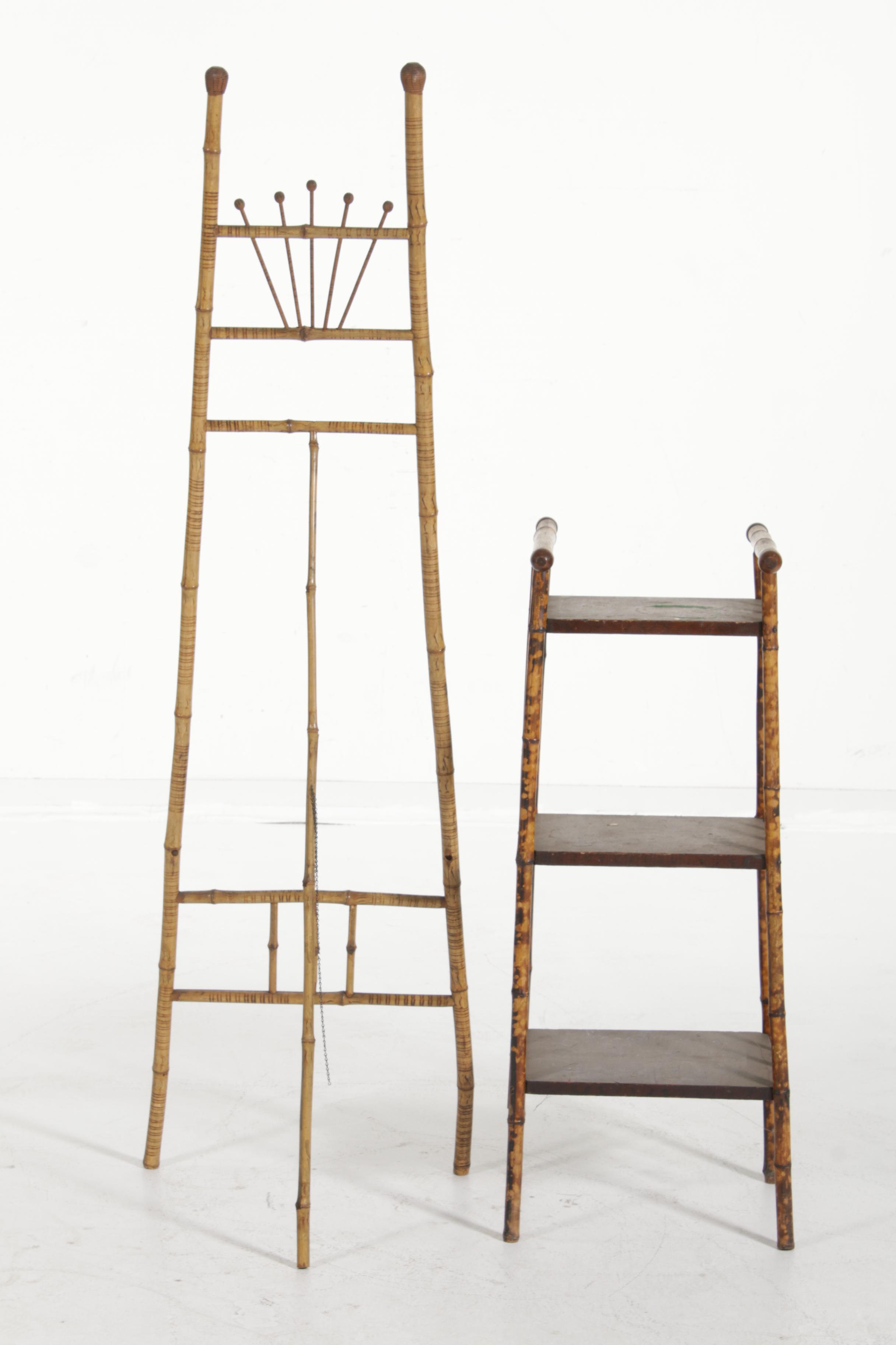 Aesthetic Movement Bamboo Display Easel and Plant Stand