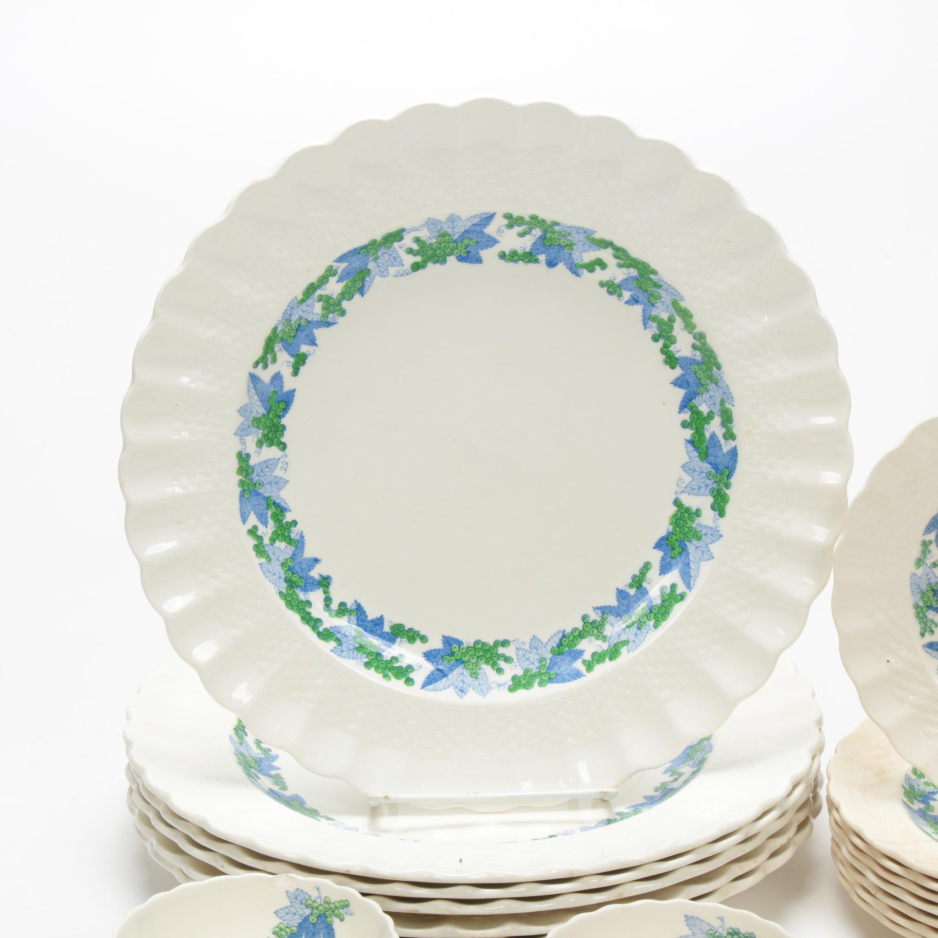 Copeland Spode "Valencia Blue Green" Earthenware Dinnerware