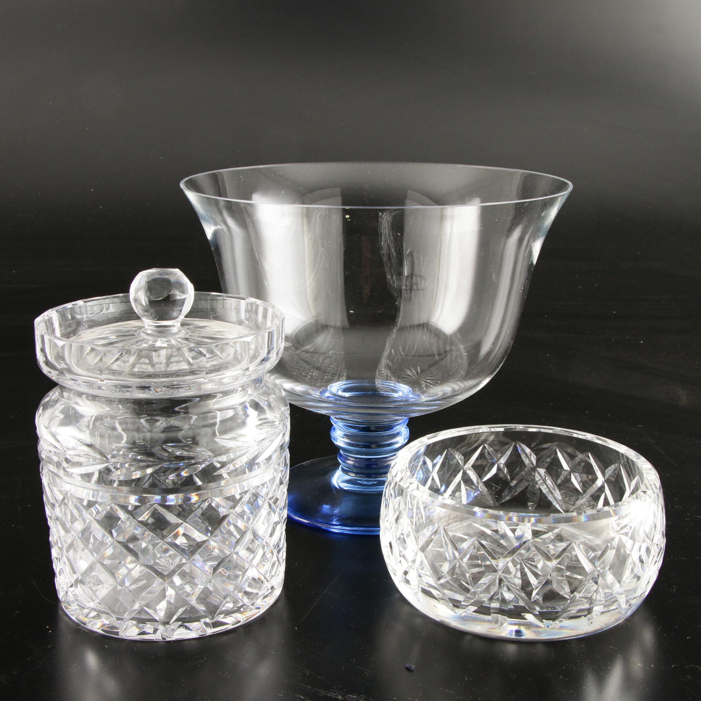 Waterford Giftware Bowl, Lidded Jar with a Marquis by Waterford "Bermuda" Bowl