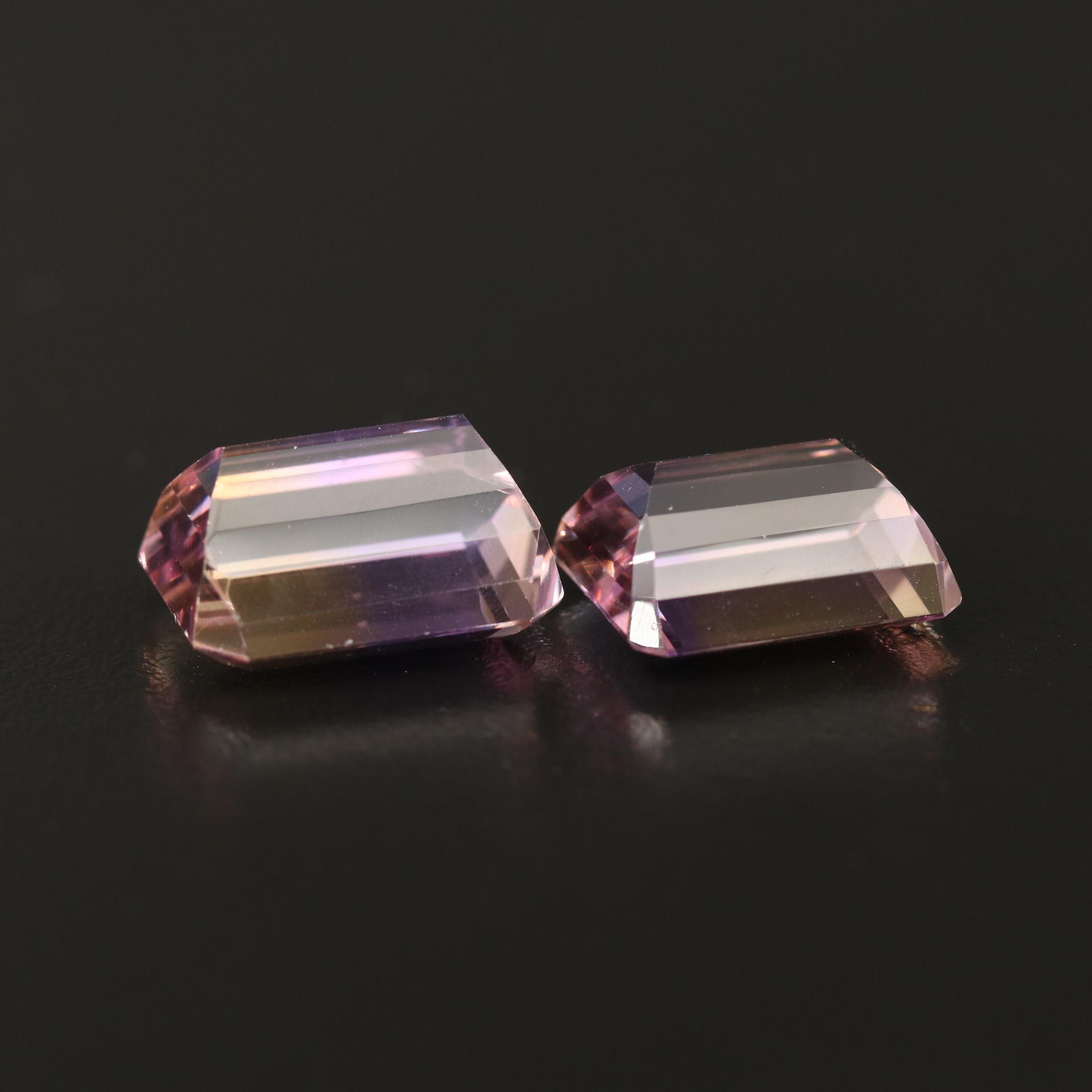 Loose 29.42 CTW Cut Cornered Rectangular Faceted Ametrines