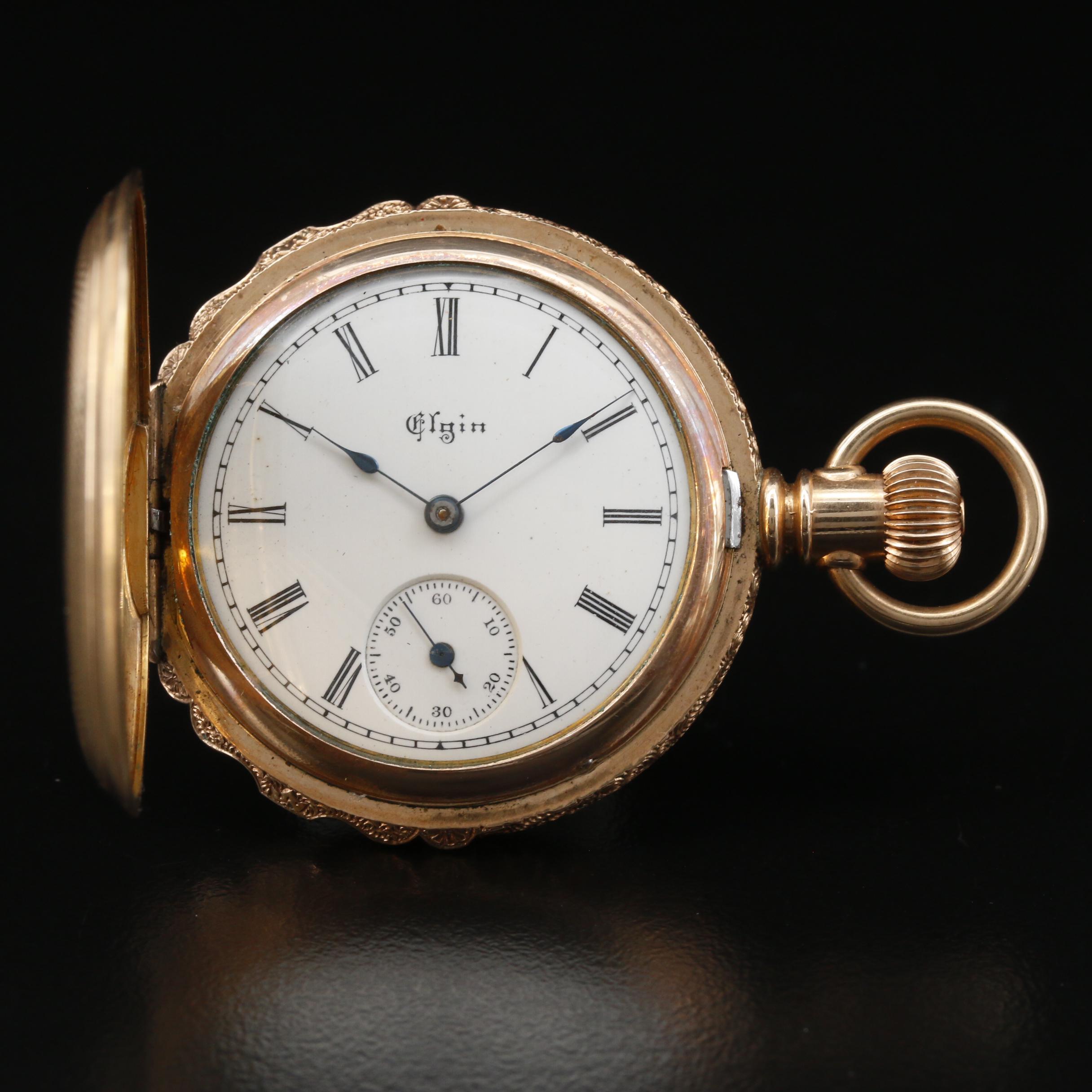 1894 Elgin Gold Filled Hunting Case Pocket Watch