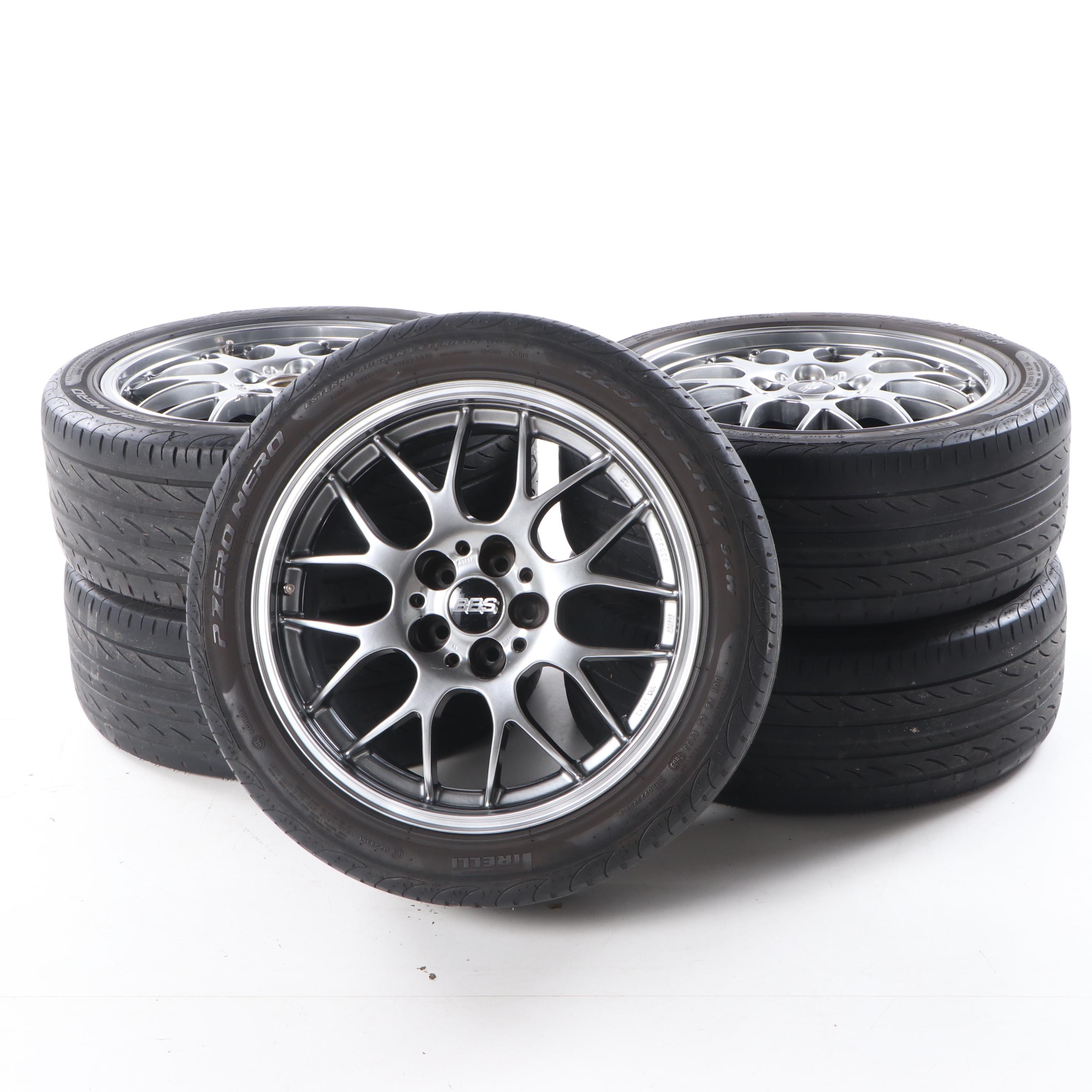 Five BBS 690kg Wheels with Pirelli P Zero Nero 17" Ultra High Performance Tires