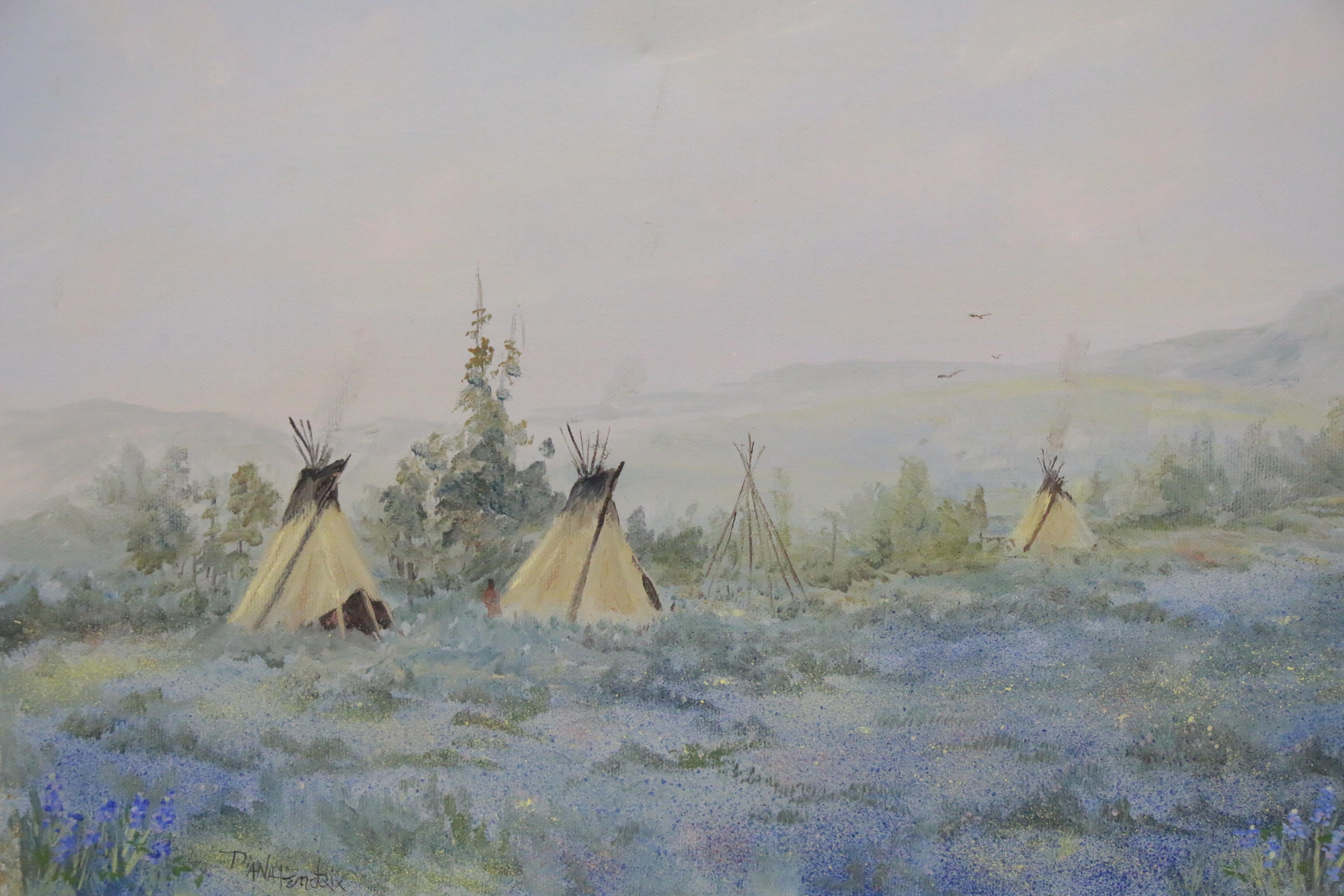 Diane Hendrix Oil Painting of a American West Scene, Late 20th Century