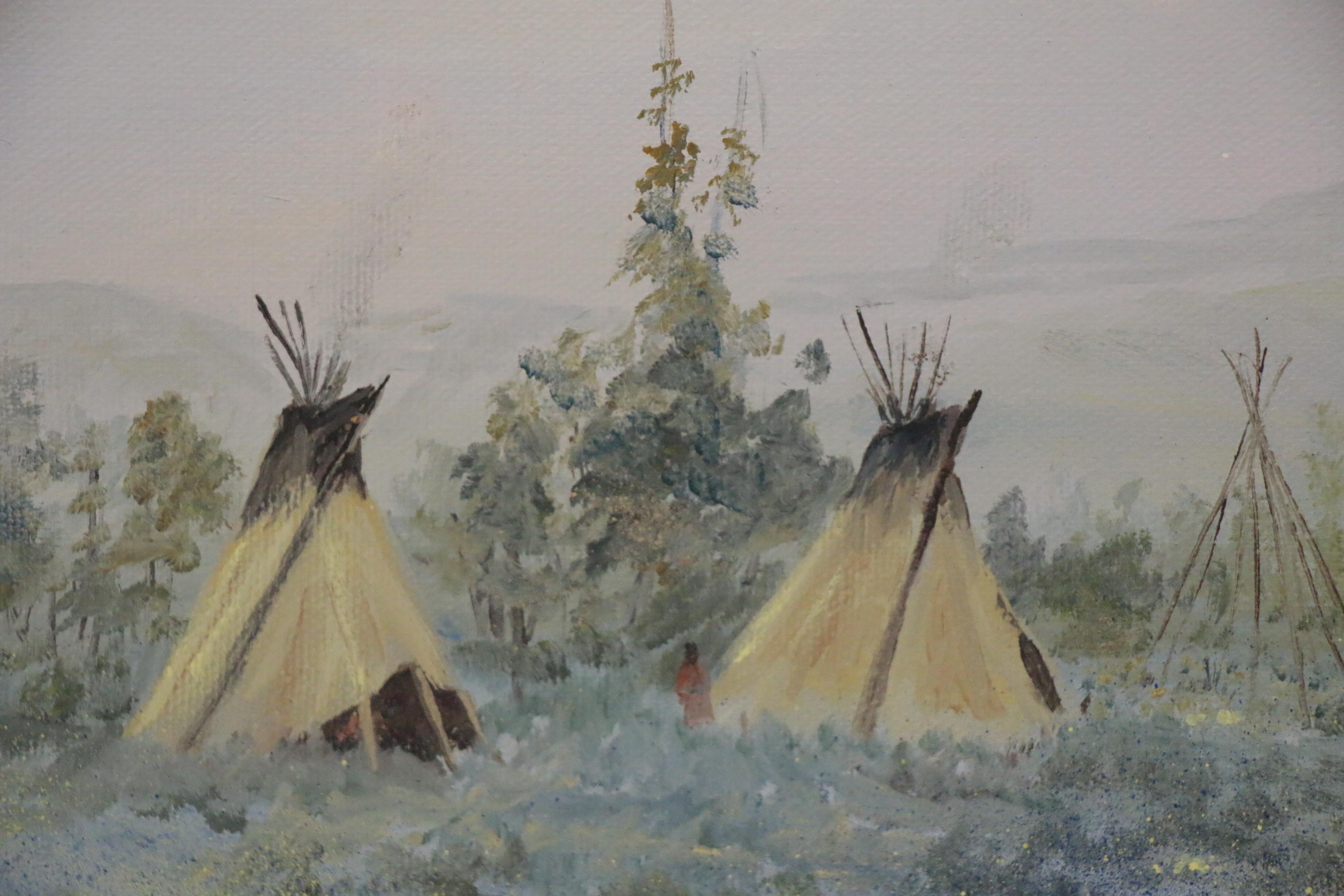 Diane Hendrix Oil Painting of a American West Scene, Late 20th Century