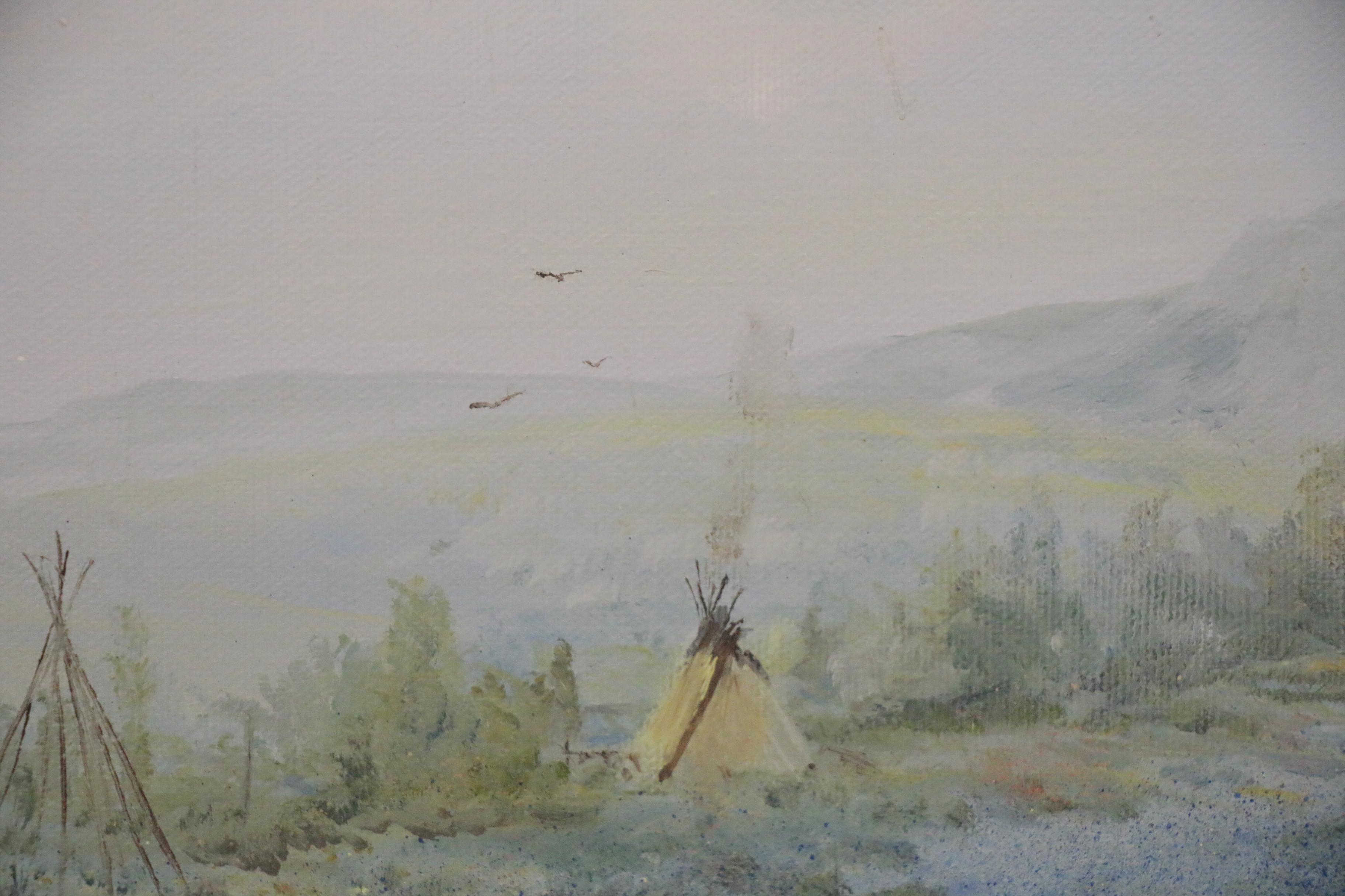 Diane Hendrix Oil Painting of a American West Scene, Late 20th Century