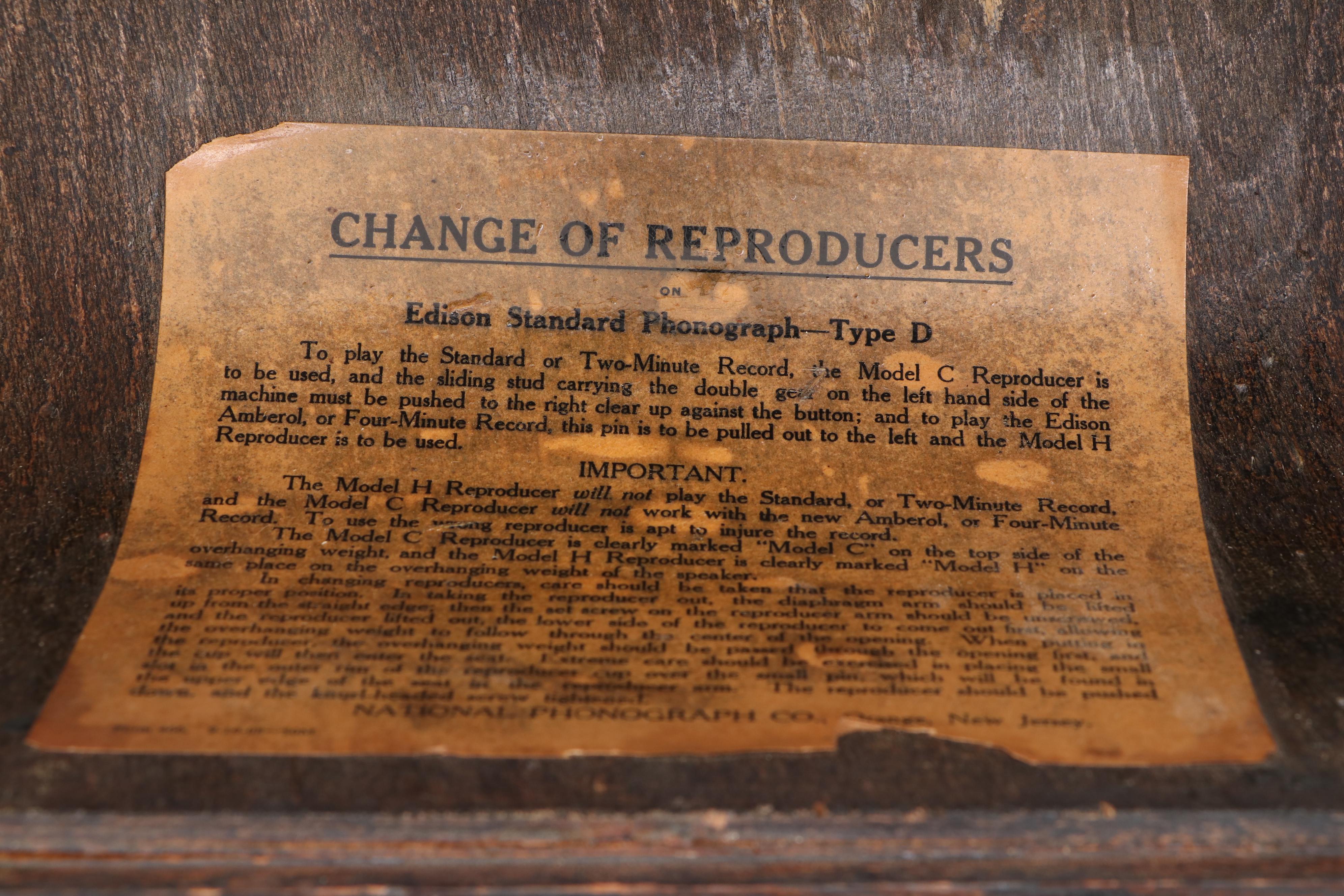 Edison Standard Model D Phonograph