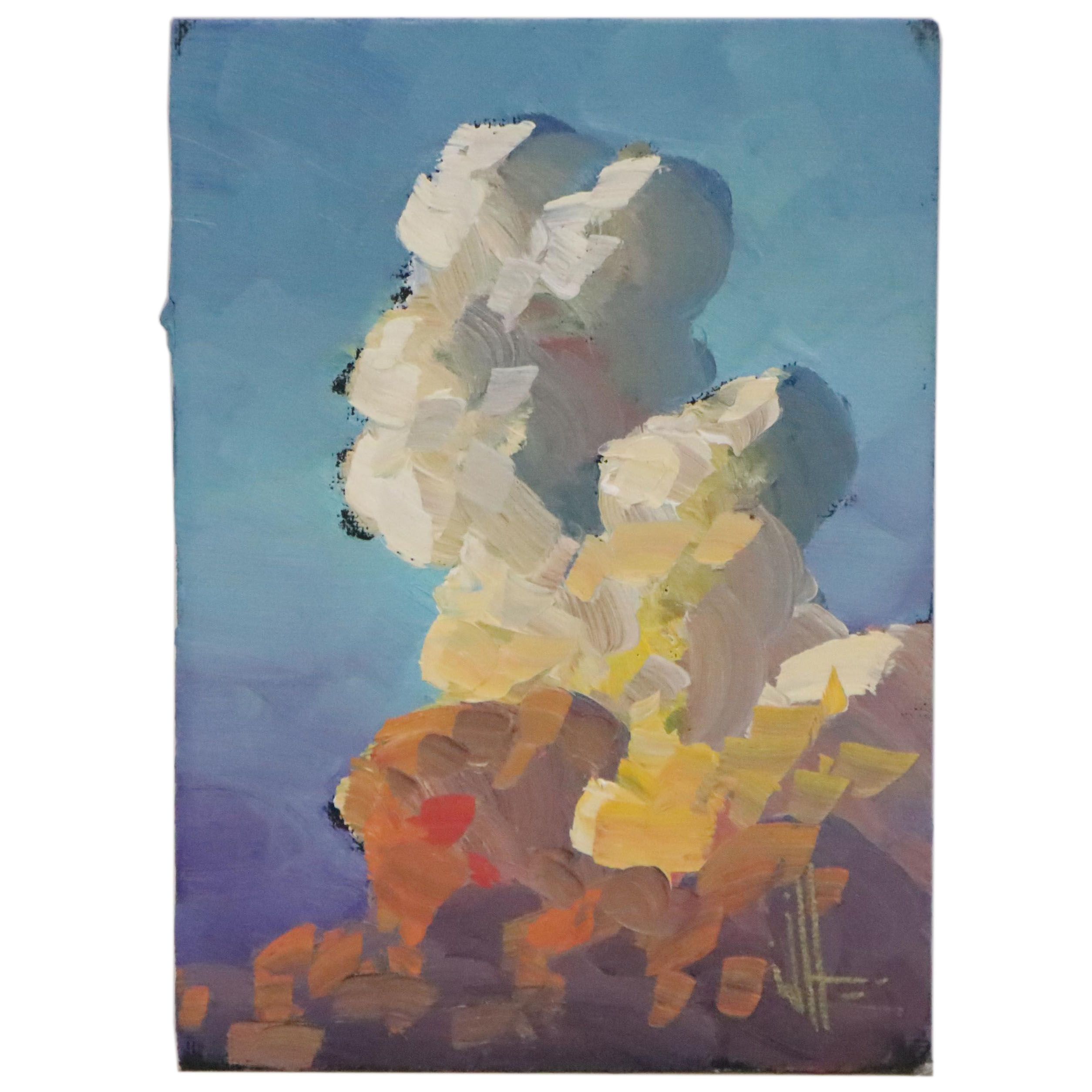 William Hawkins Oil Painting of Billowing Clouds, 21st Century