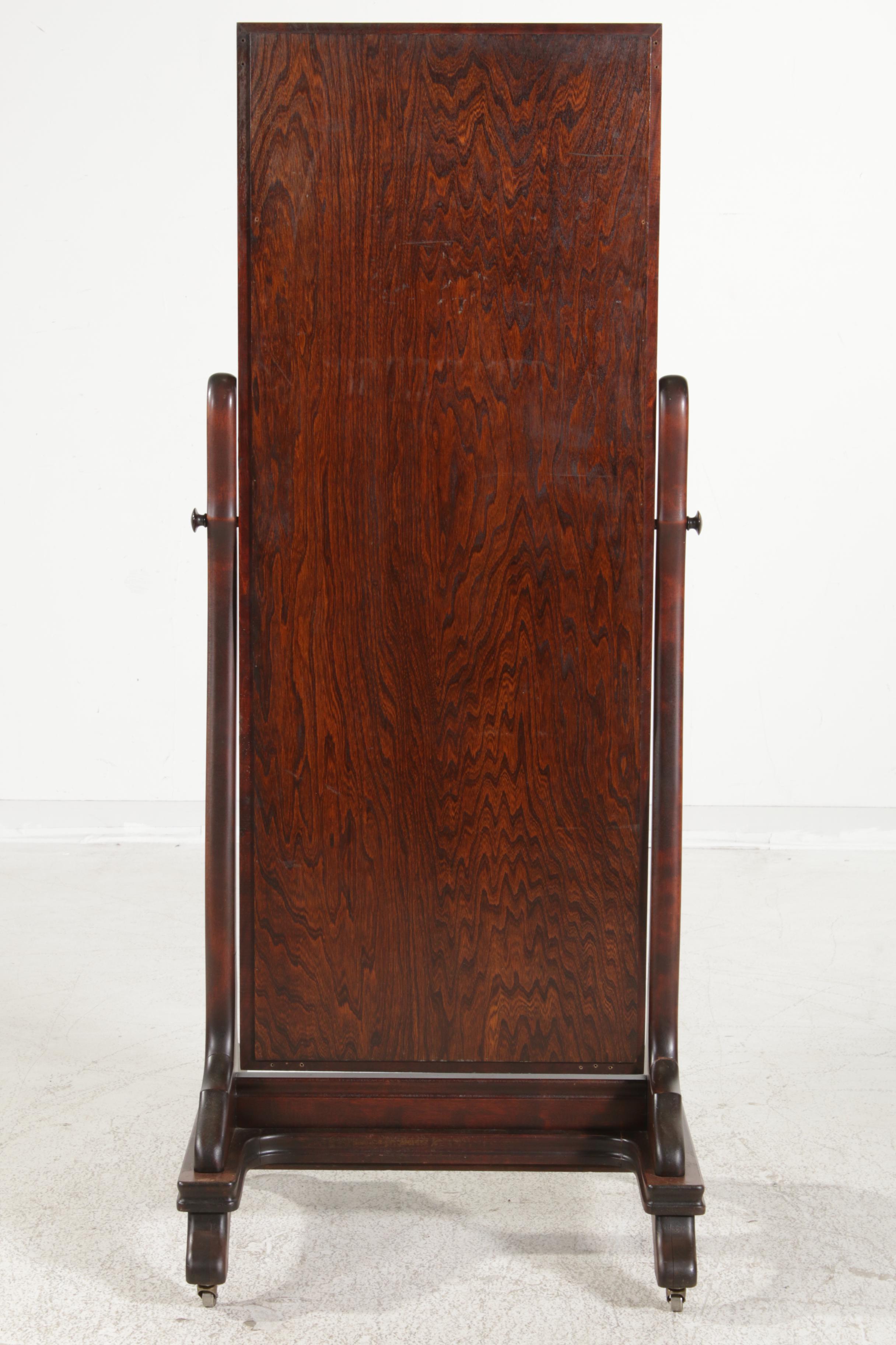 Victorian Style Walnut Cheval Mirror