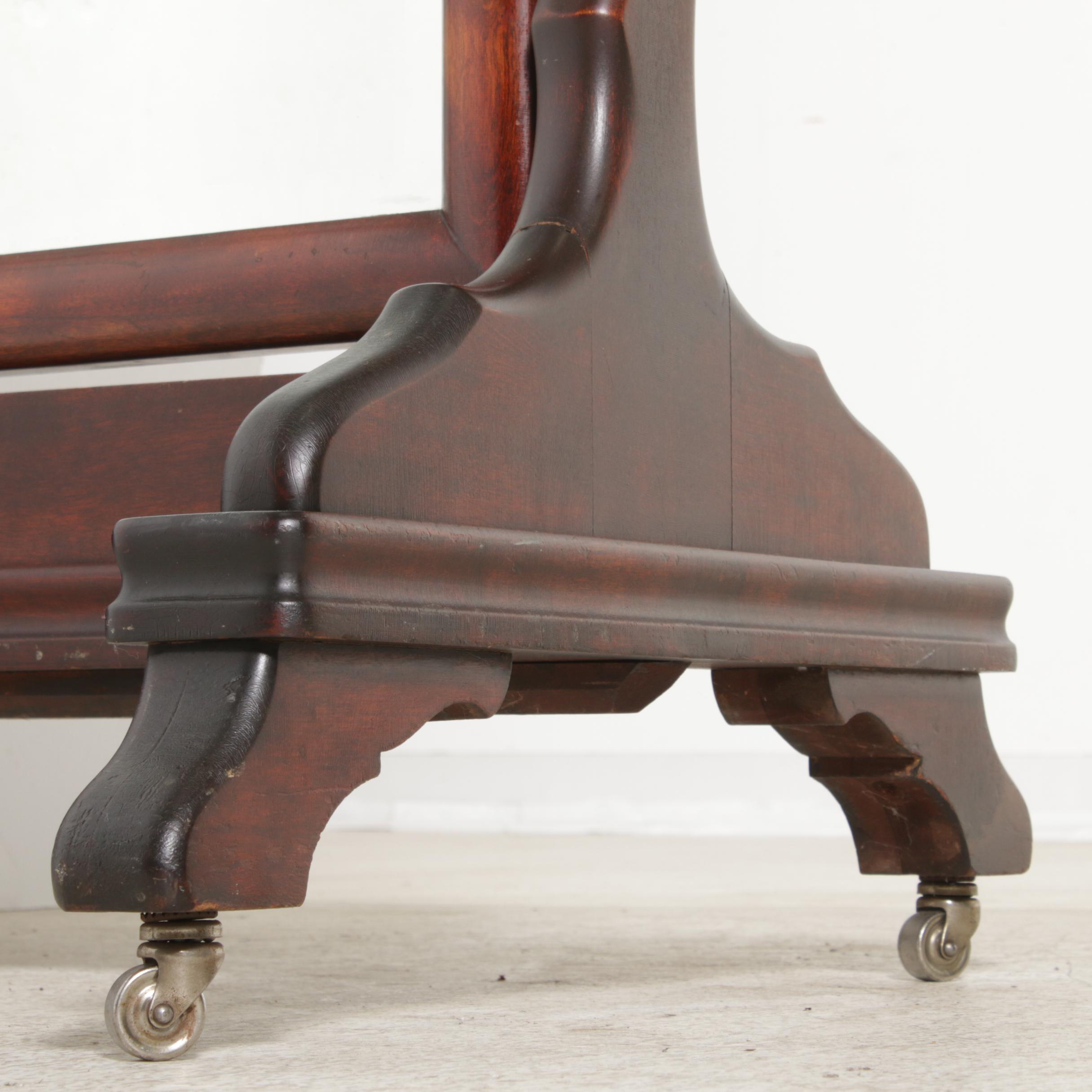 Victorian Style Walnut Cheval Mirror