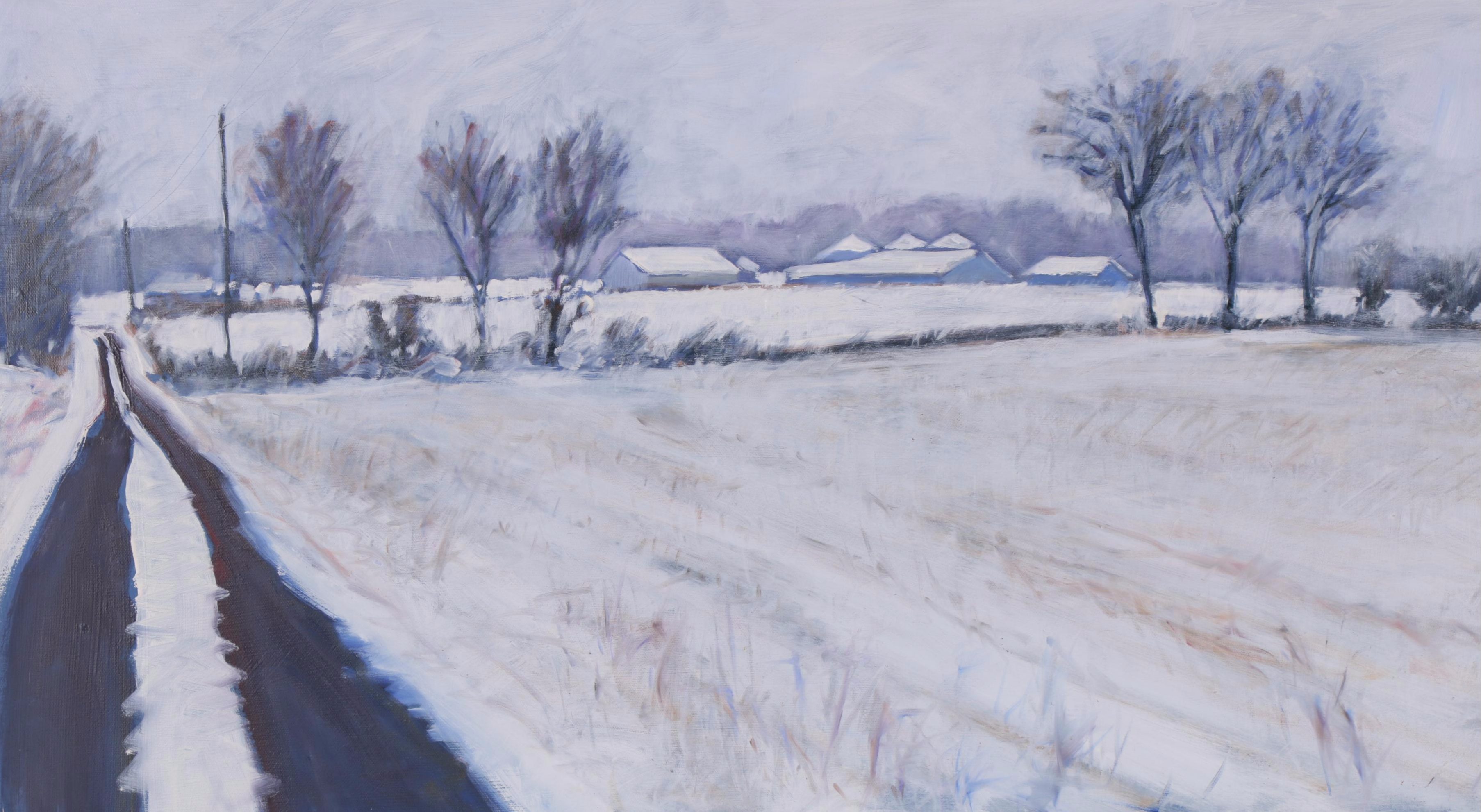 Jay Wilford Acrylic Painting of Snowy Landscape, 21st Century