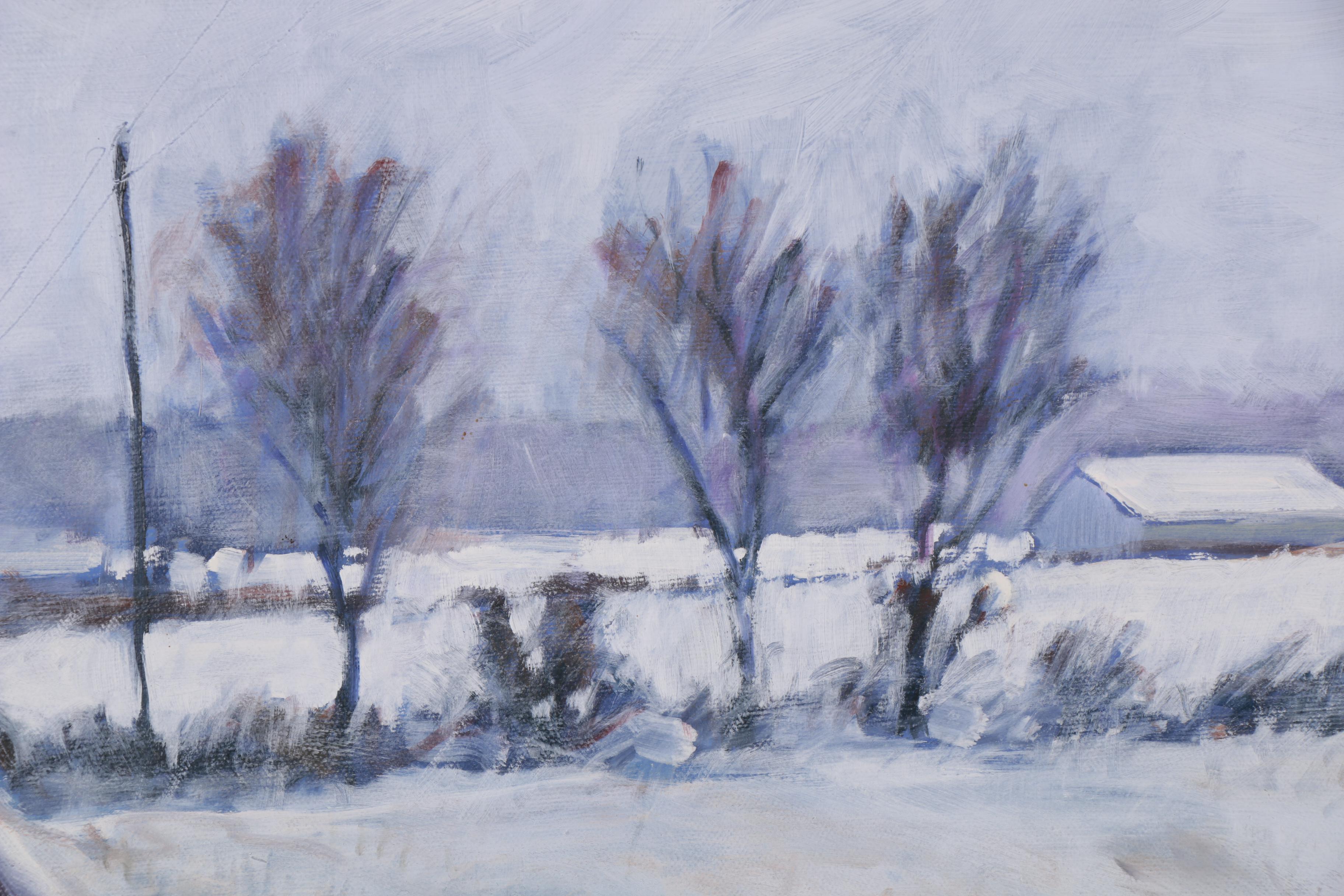 Jay Wilford Acrylic Painting of Snowy Landscape, 21st Century