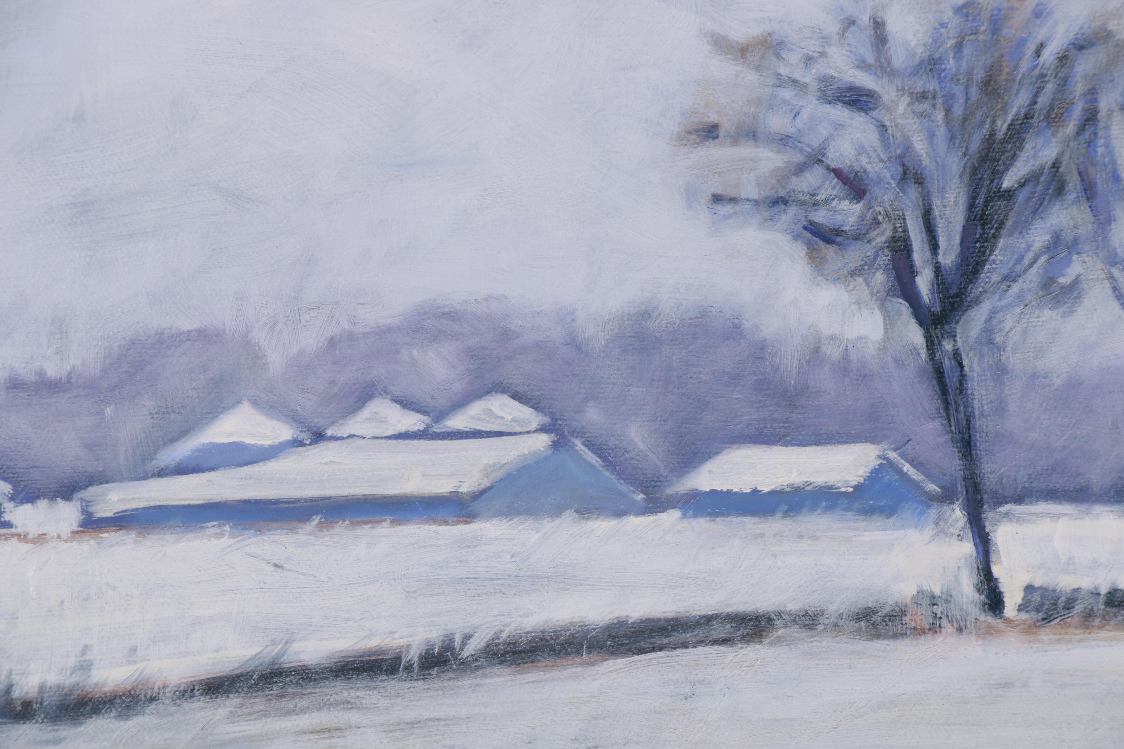 Jay Wilford Acrylic Painting of Snowy Landscape, 21st Century