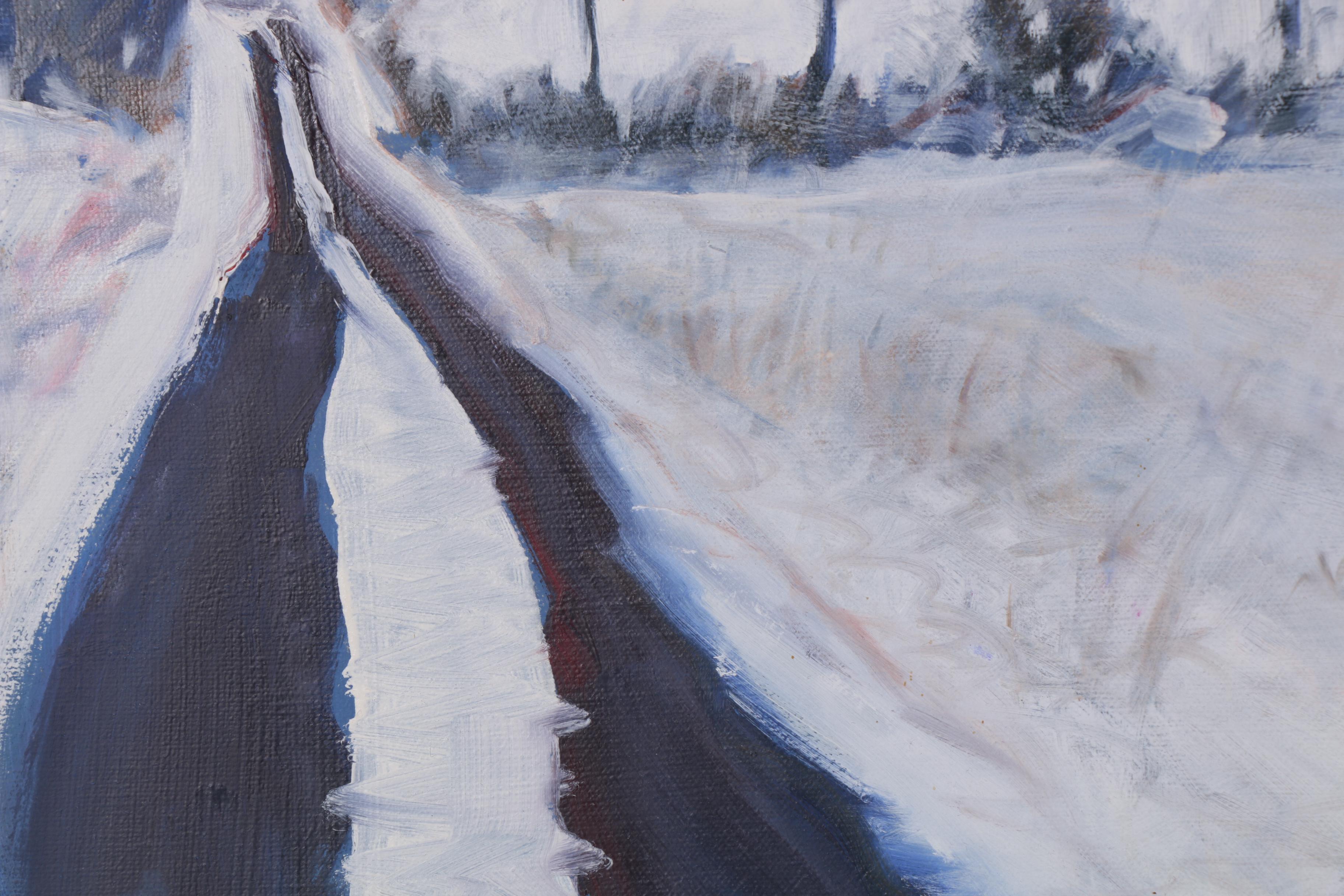 Jay Wilford Acrylic Painting of Snowy Landscape, 21st Century