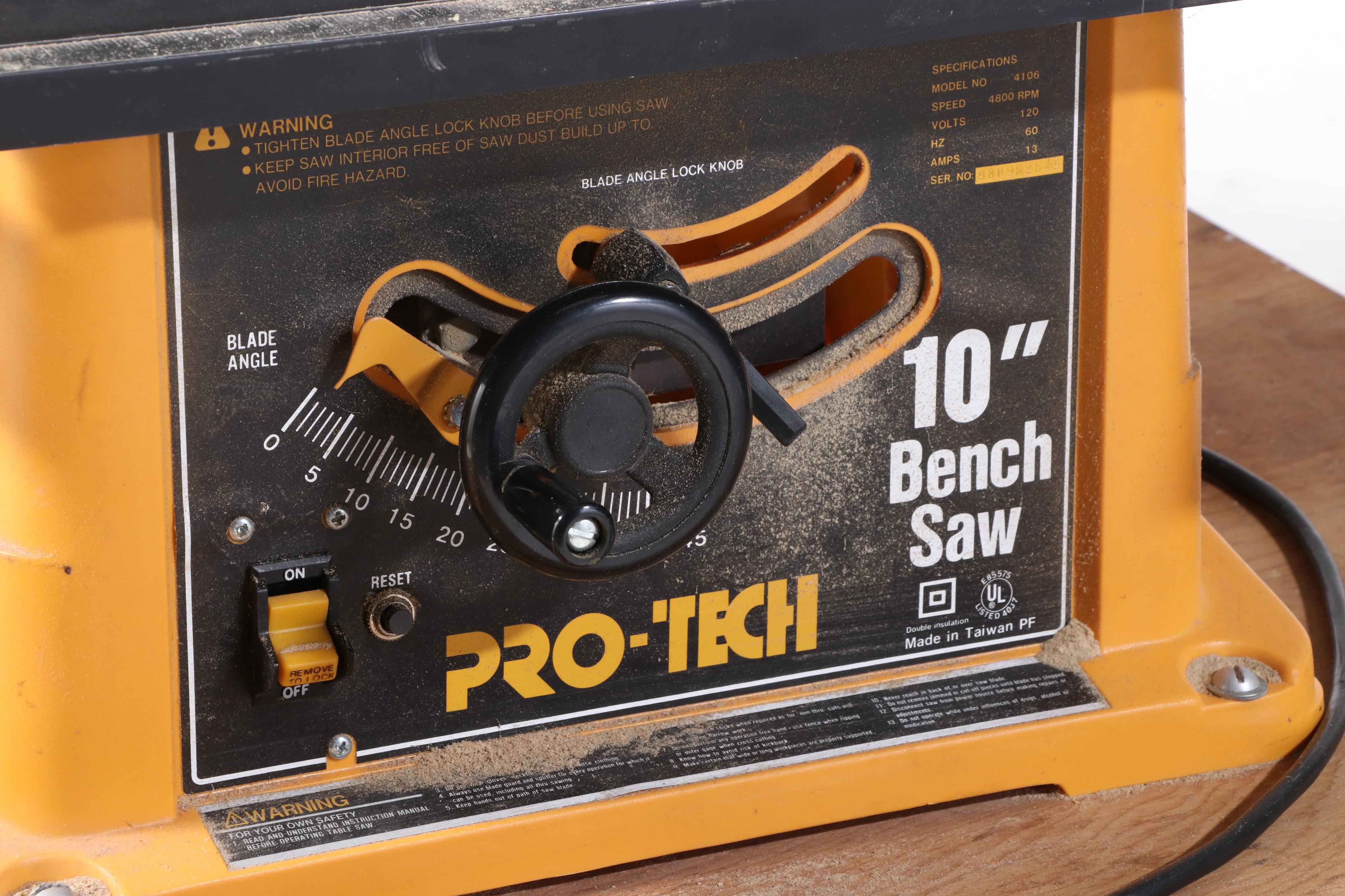 Pro-Tech 10" Bench Saw with Stand