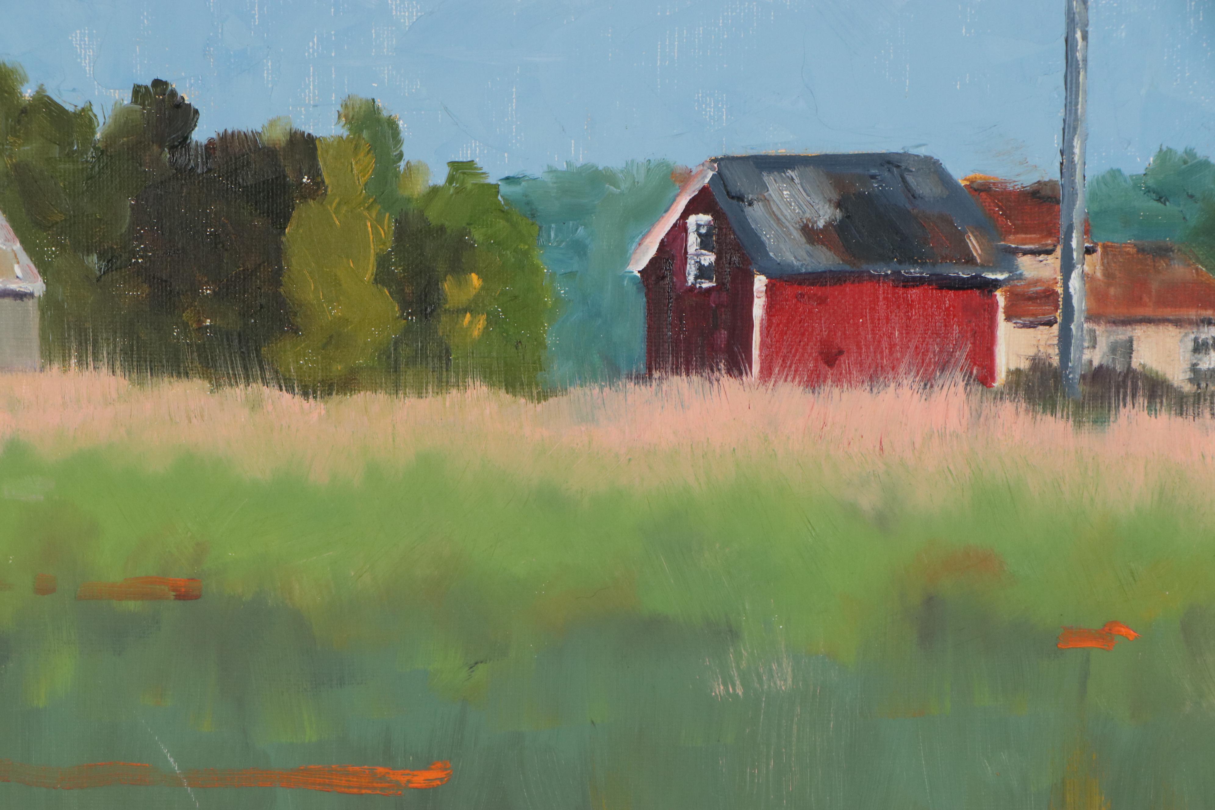 Rick Koehler Oil Painting of Farm Landscape with Barn