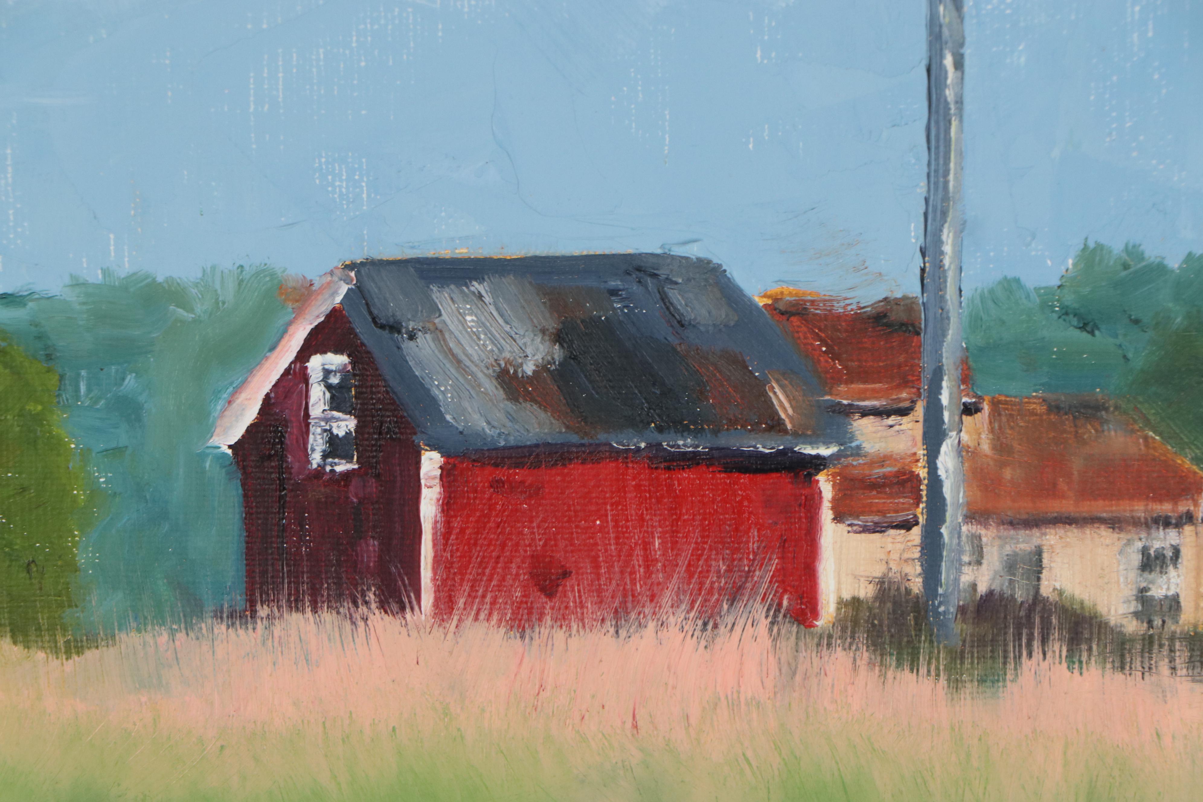Rick Koehler Oil Painting of Farm Landscape with Barn