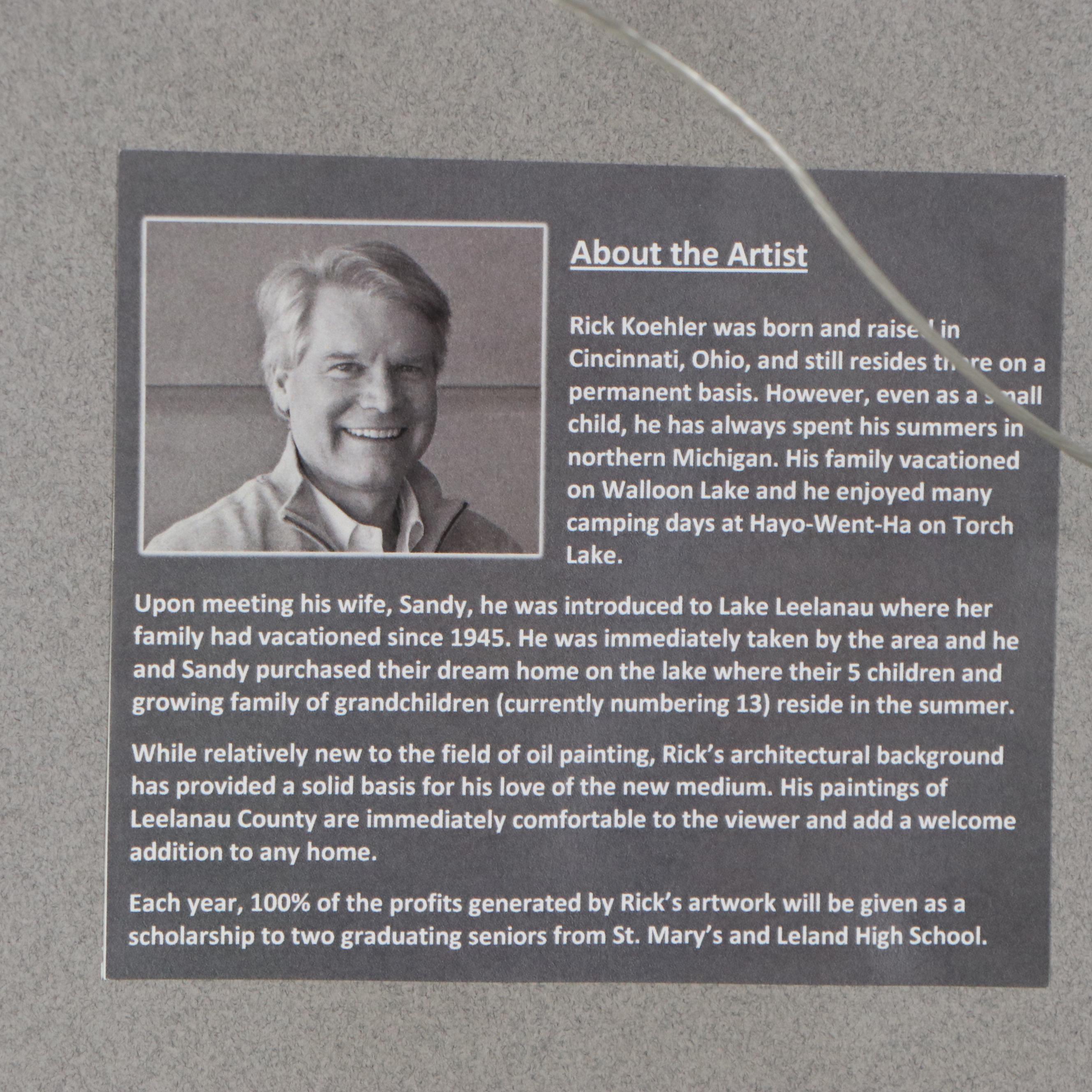 Rick Koehler Oil Painting of Farm Landscape with Barn