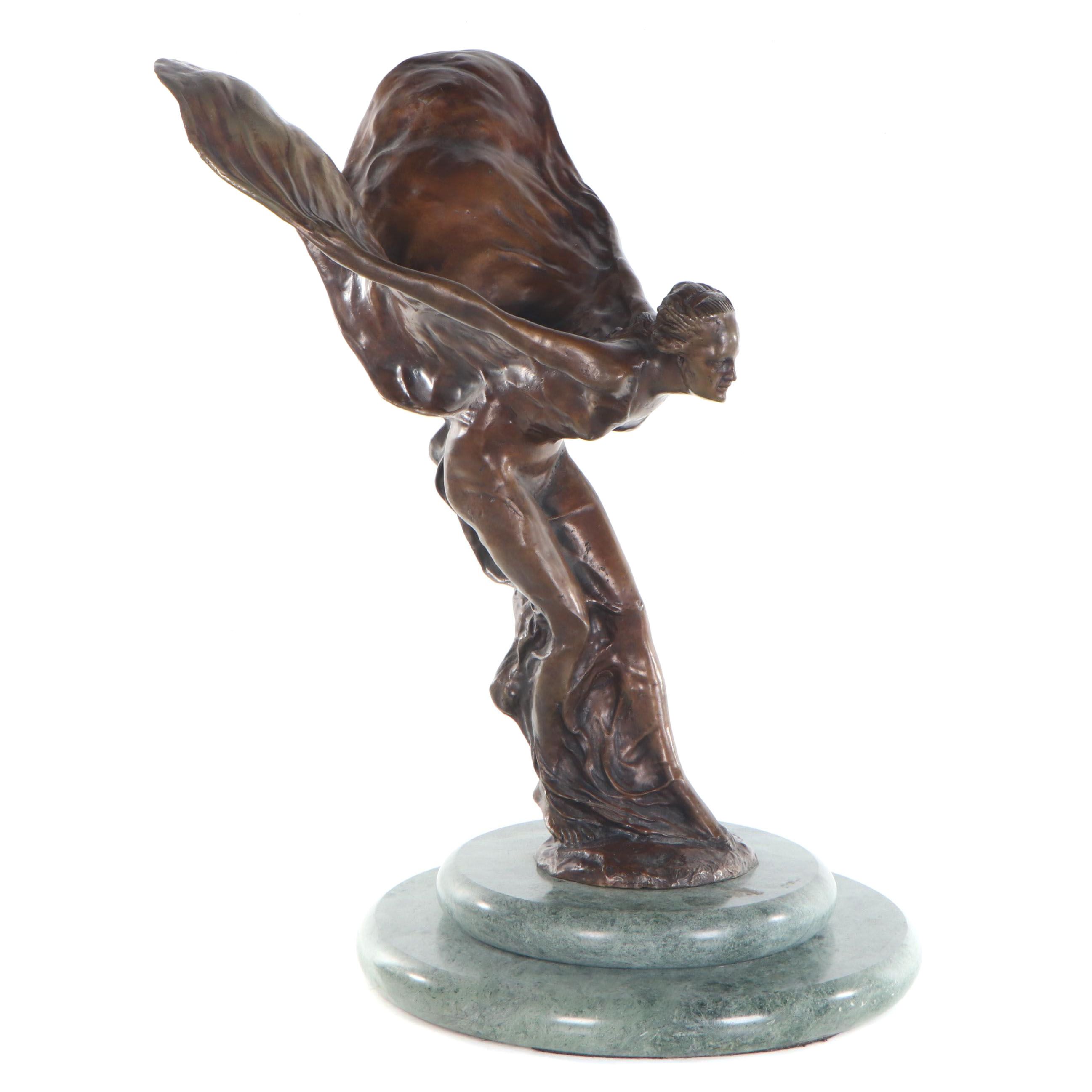 Bronze Sculpture after Charles Sykes "Spirit of Ecstasy", 20th Century