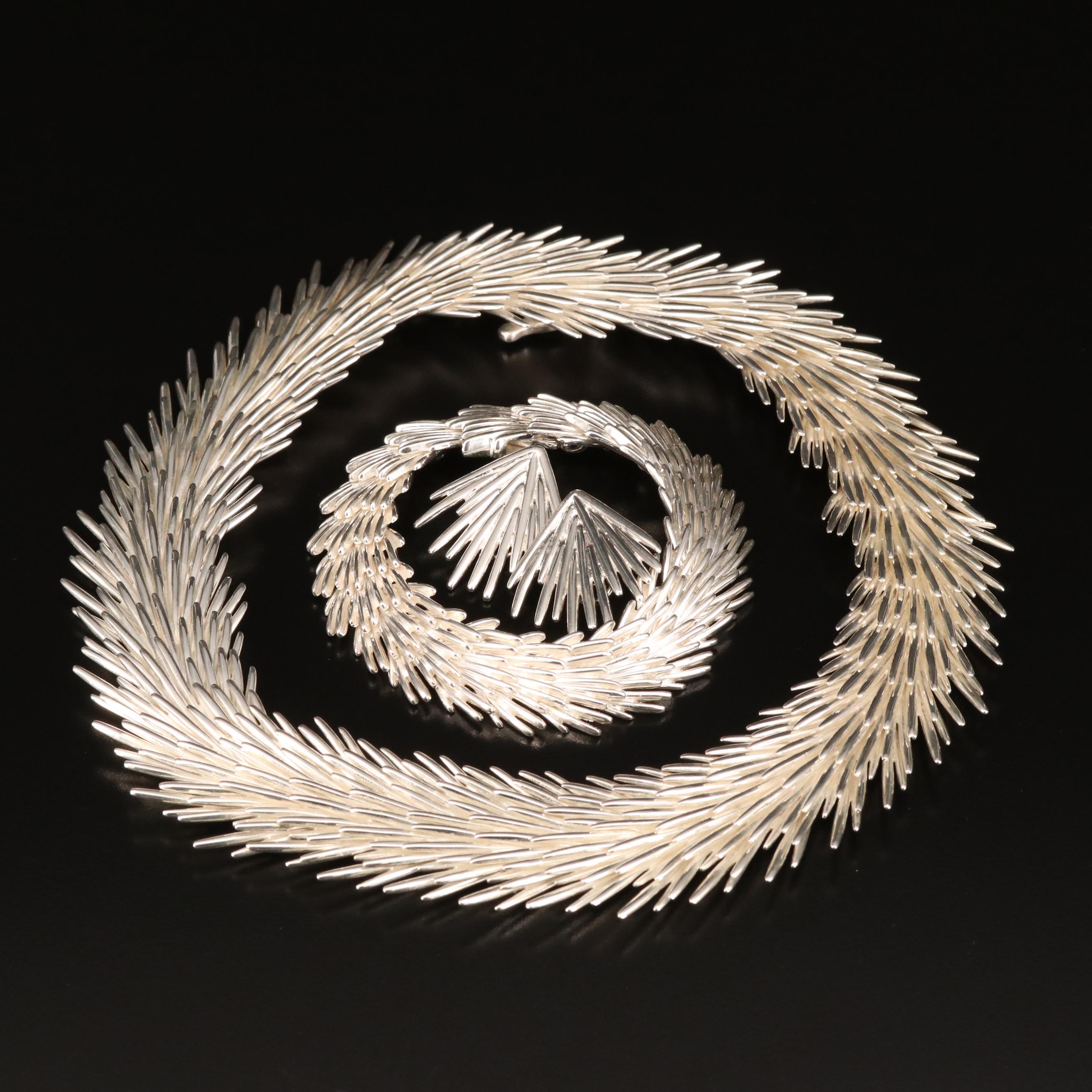 Christofle "Palmaceae Frond" Sterling Jewelry Set by Designer Michele Oka Doner