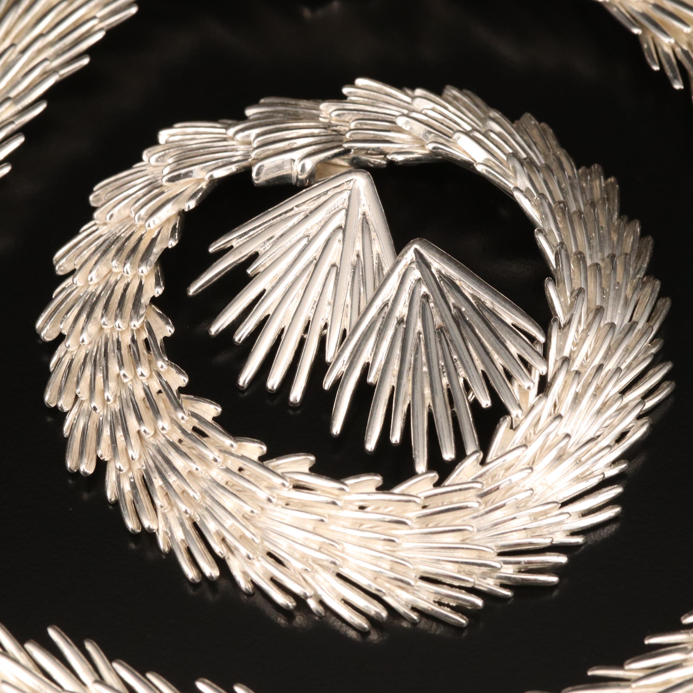 Christofle "Palmaceae Frond" Sterling Jewelry Set by Designer Michele Oka Doner