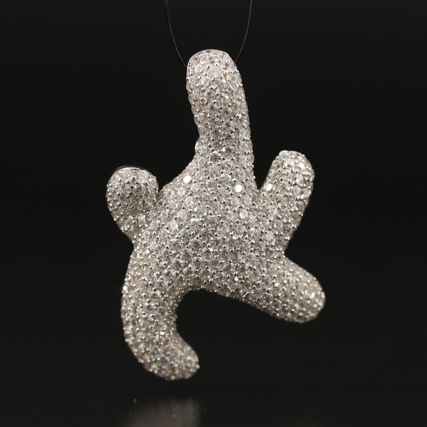 Sterling Pavé Cubic Zirconia Amorphic Pendant