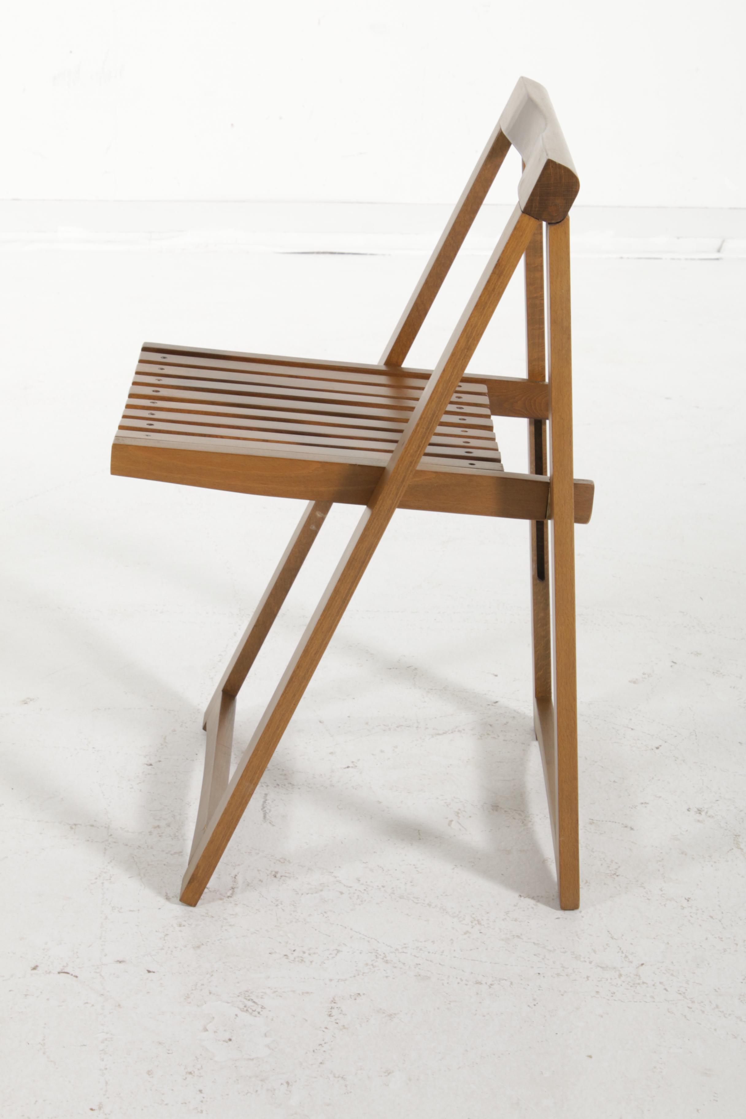 Mid Century Modern Gate-Leg Storage Table Five-Piece Set with Folding Chairs