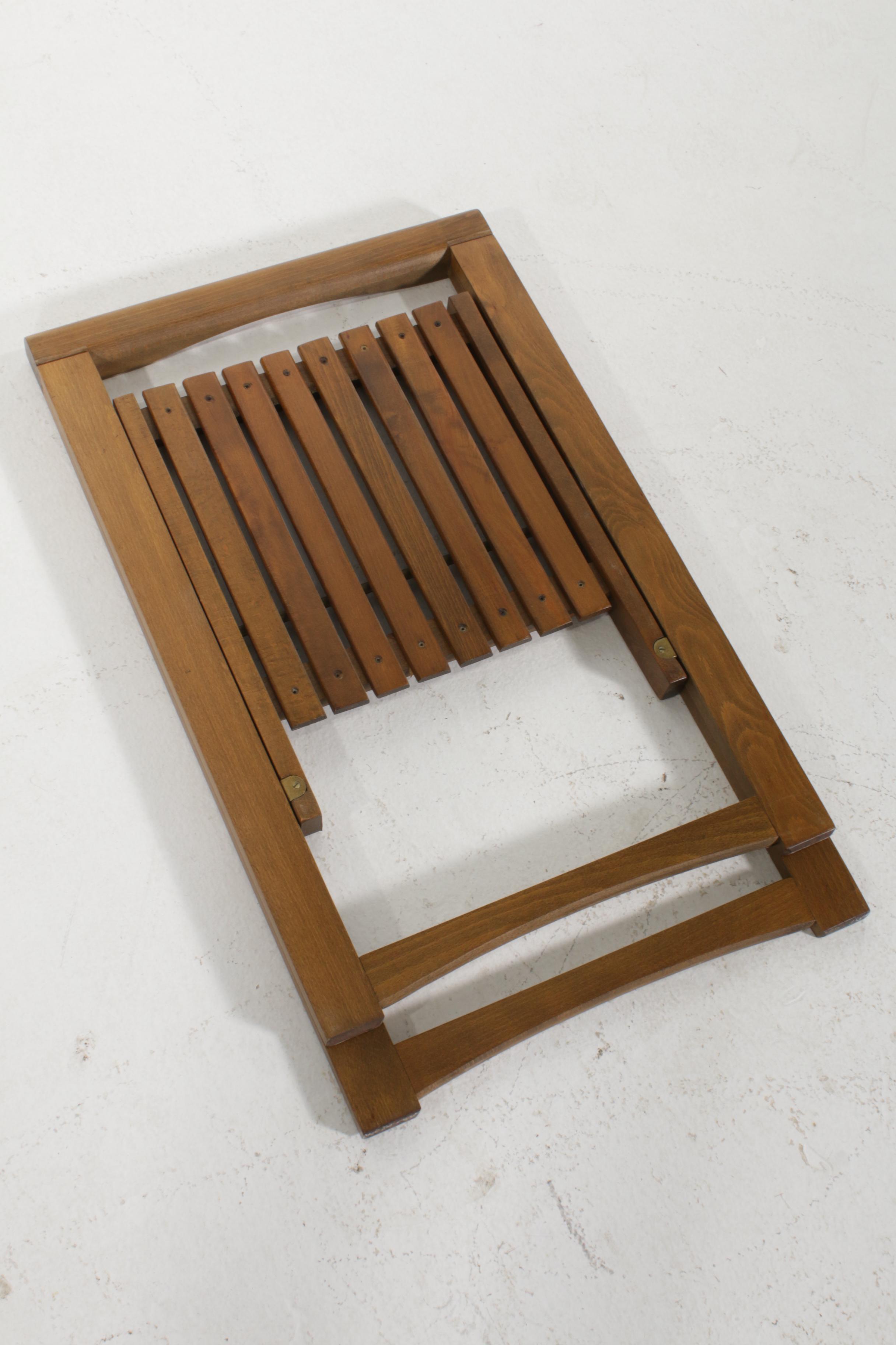 Mid Century Modern Gate-Leg Storage Table Five-Piece Set with Folding Chairs