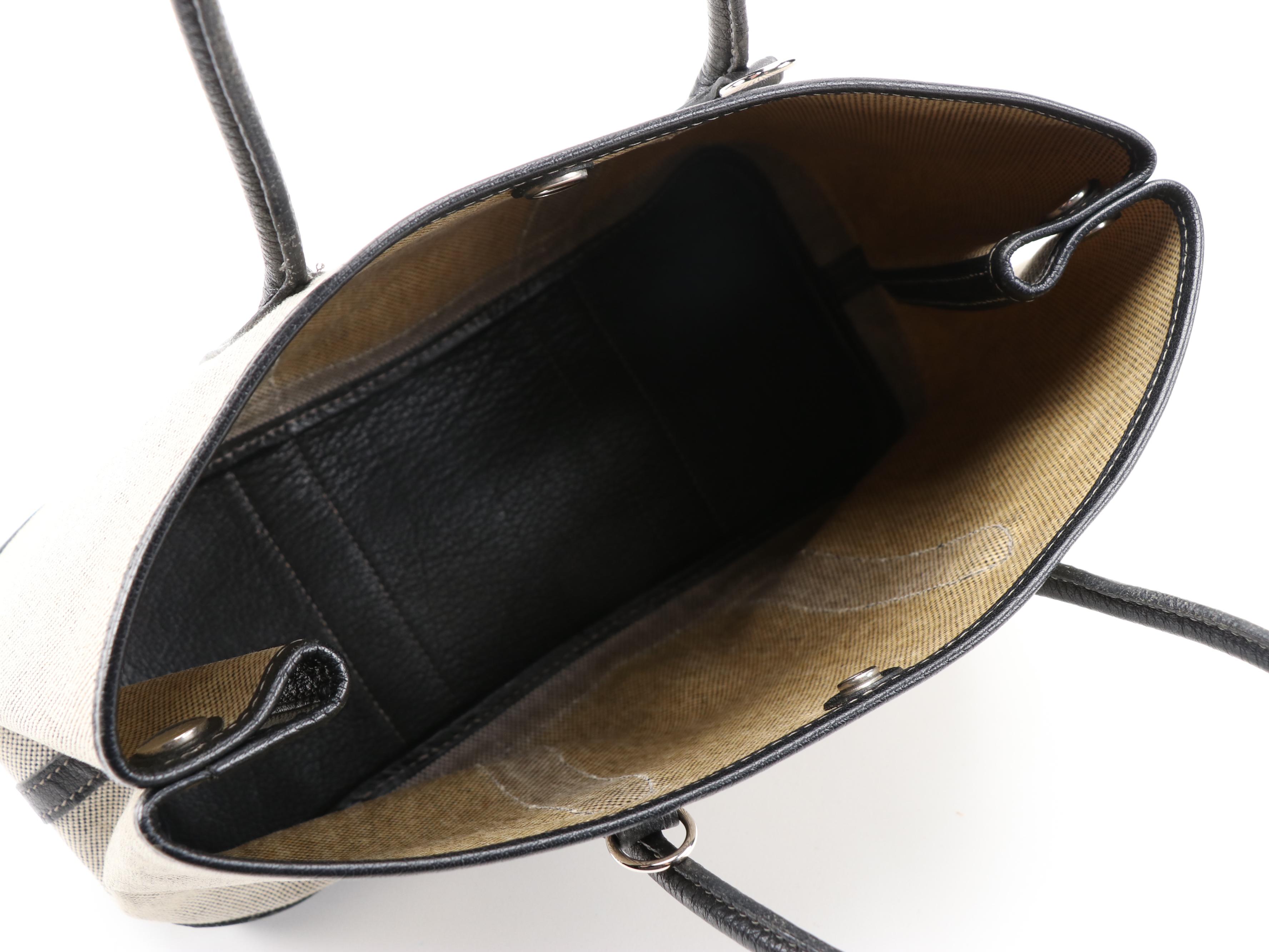 Hermès Garden Party 30 Toile Canvas and Black Leather Two-Way Tote