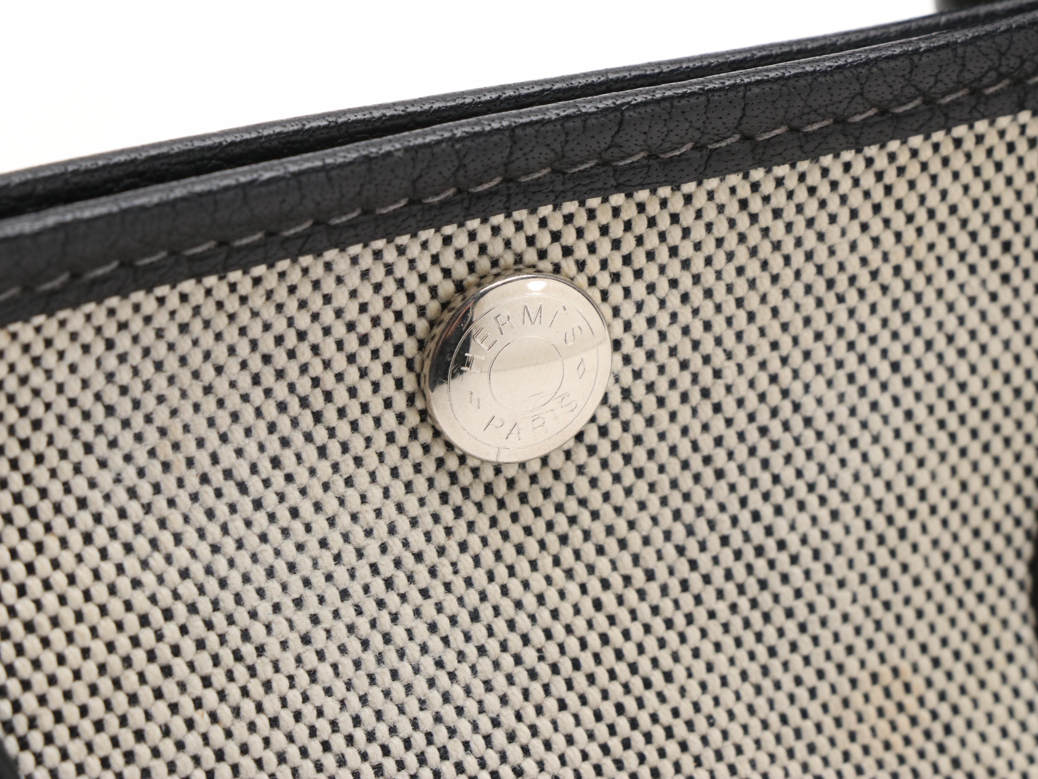 Hermès Garden Party 30 Toile Canvas and Black Leather Two-Way Tote